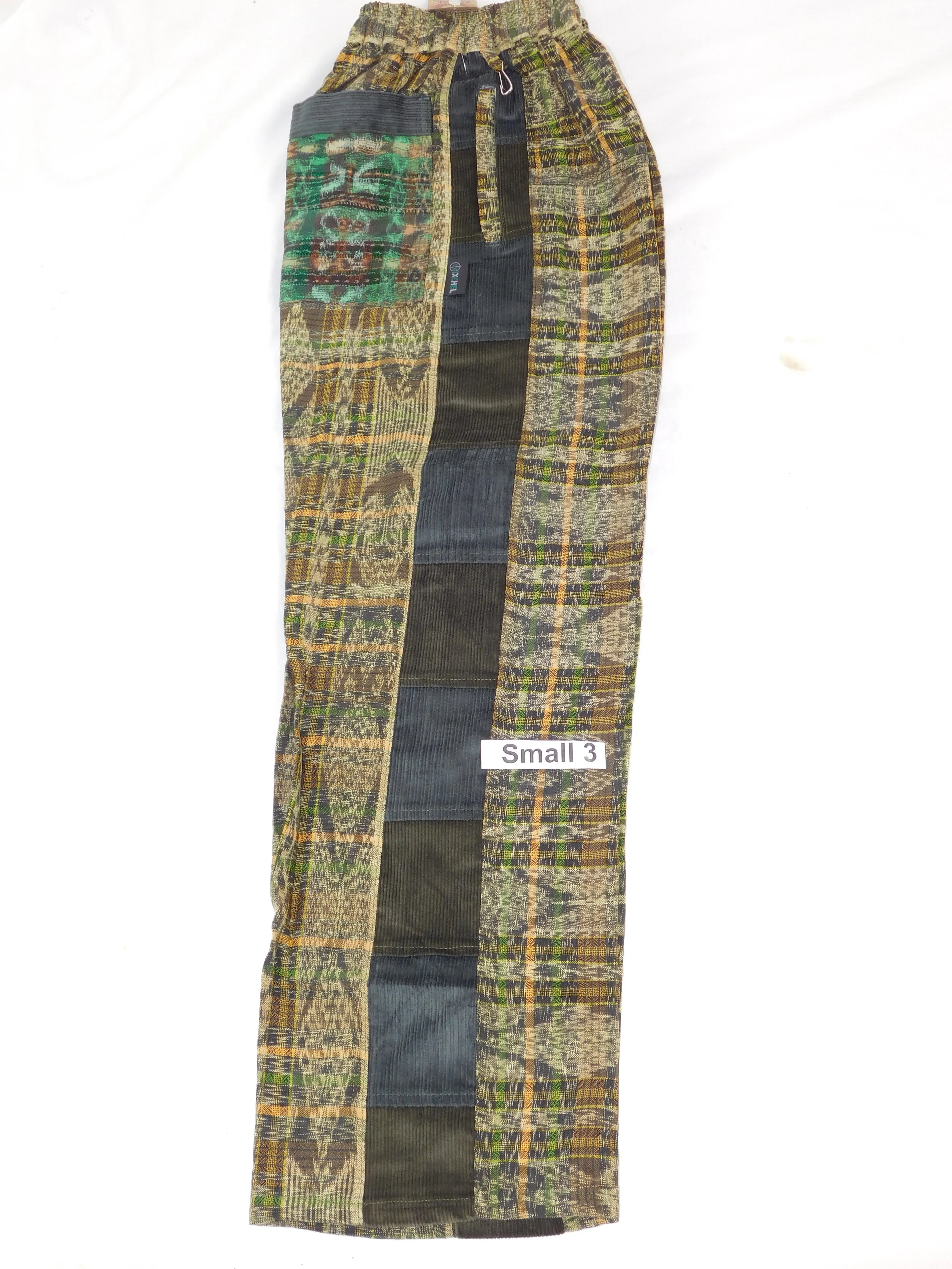 Hand Woven Pants with Patchwork Corduroy