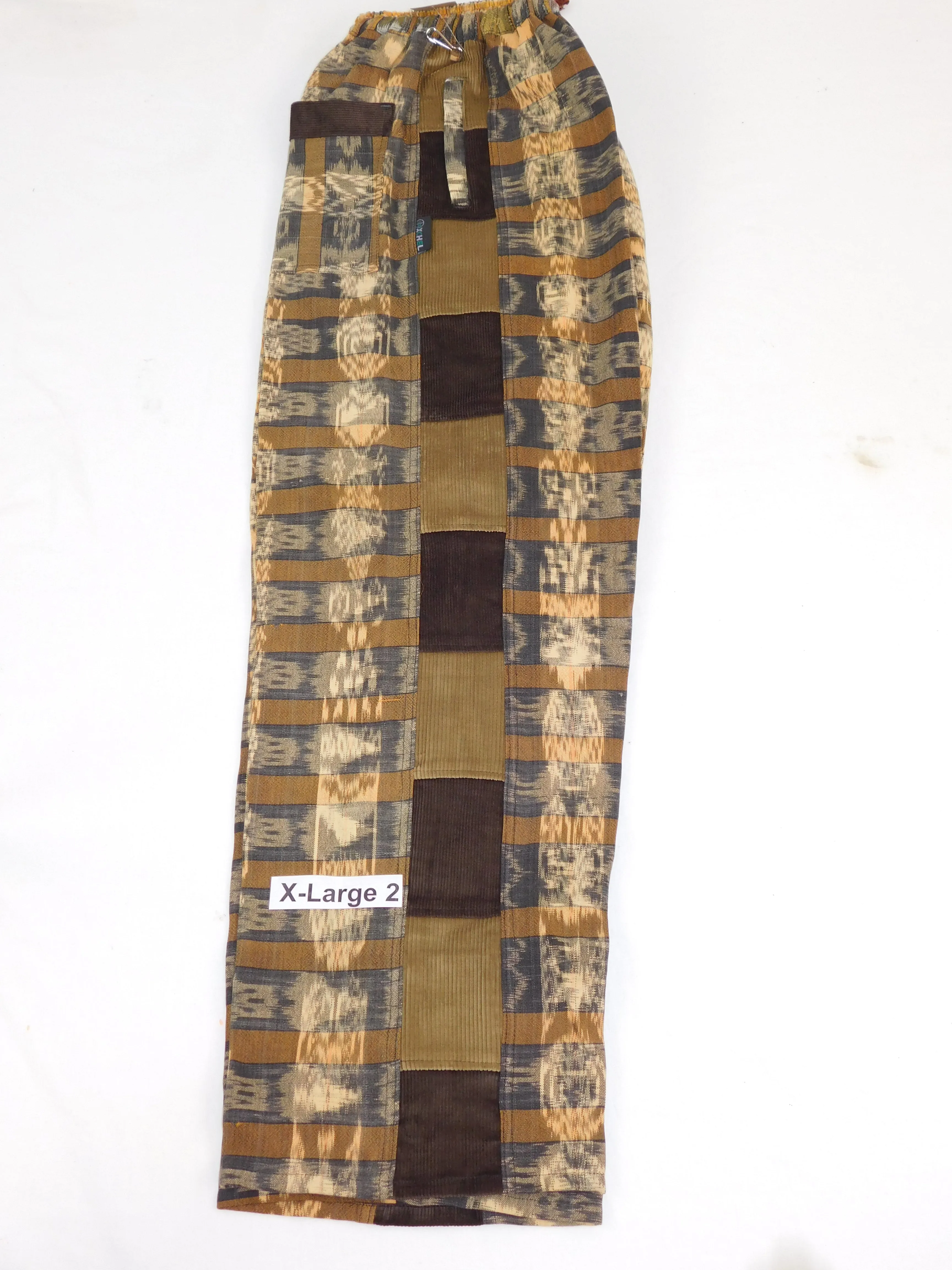 Hand Woven Pants with Patchwork Corduroy