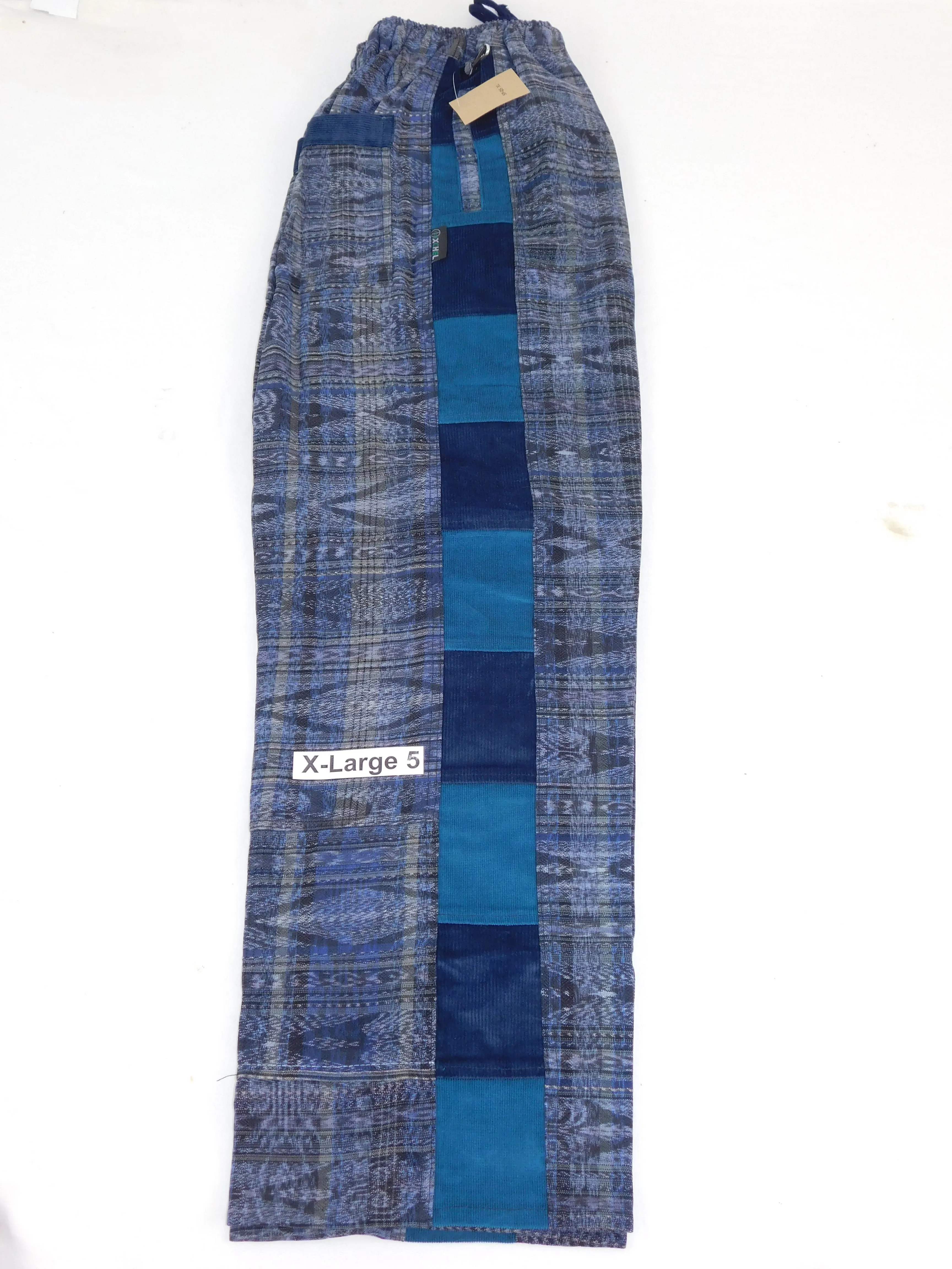 Hand Woven Pants with Patchwork Corduroy