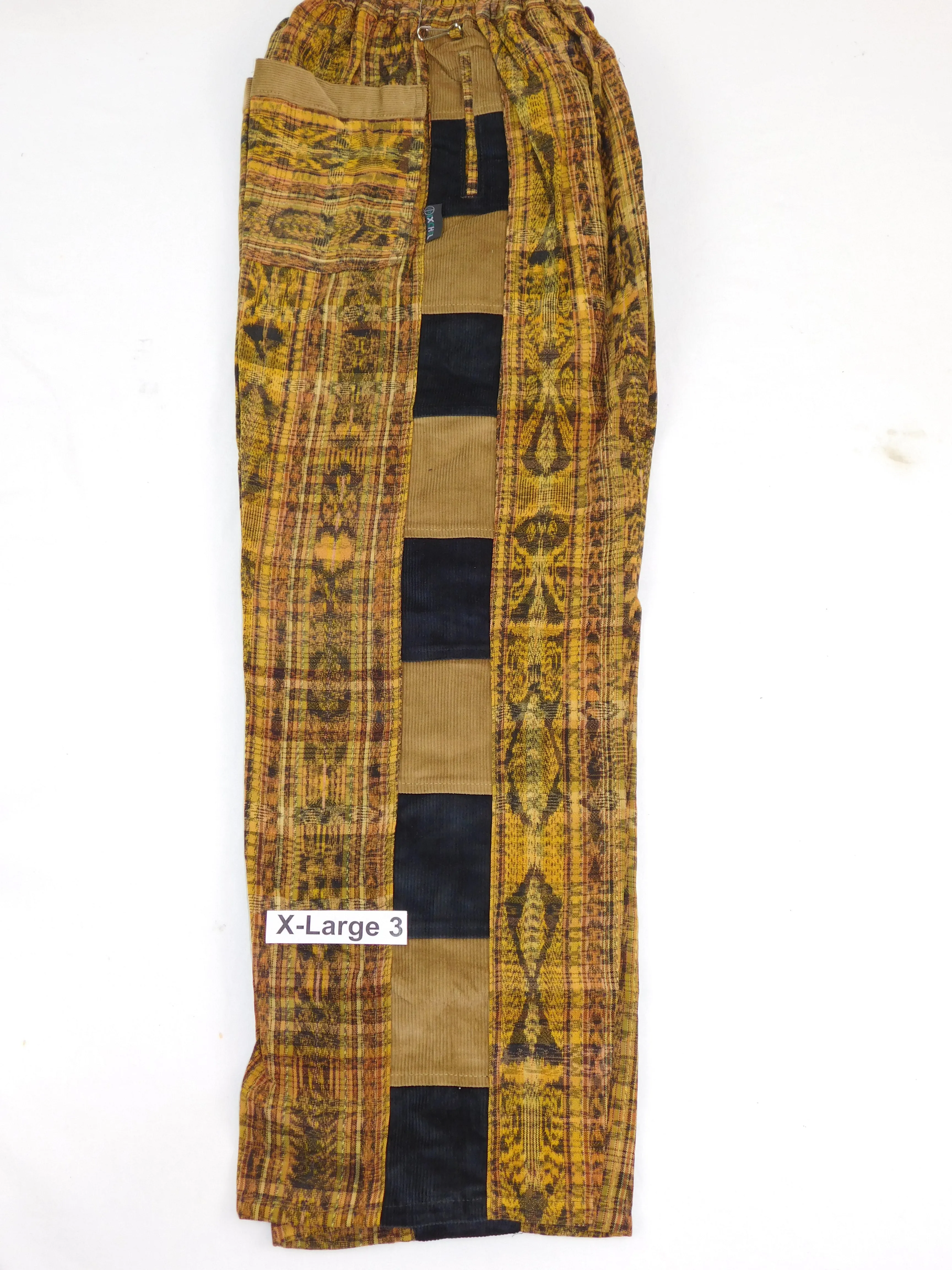 Hand Woven Pants with Patchwork Corduroy