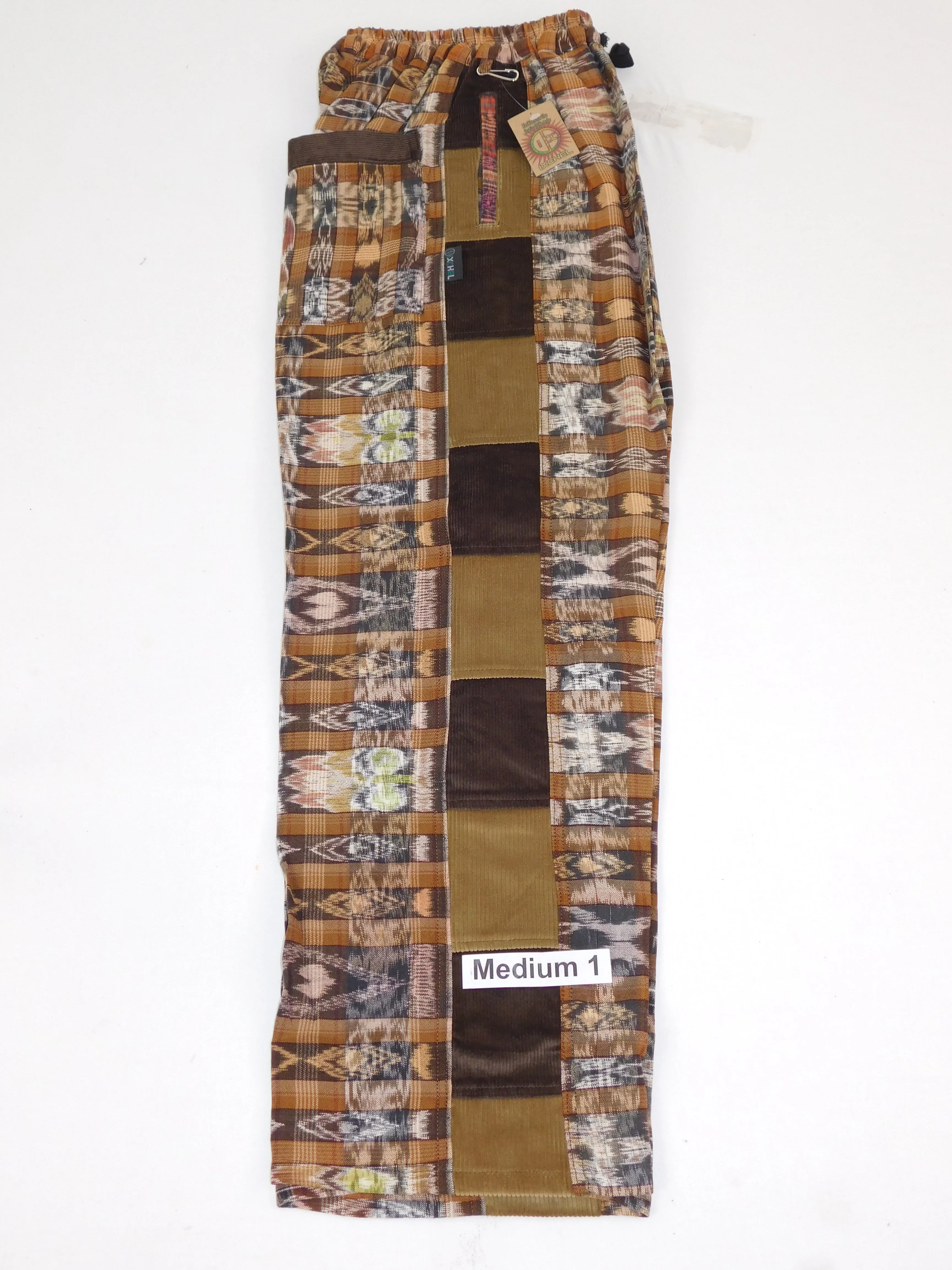 Hand Woven Pants with Patchwork Corduroy