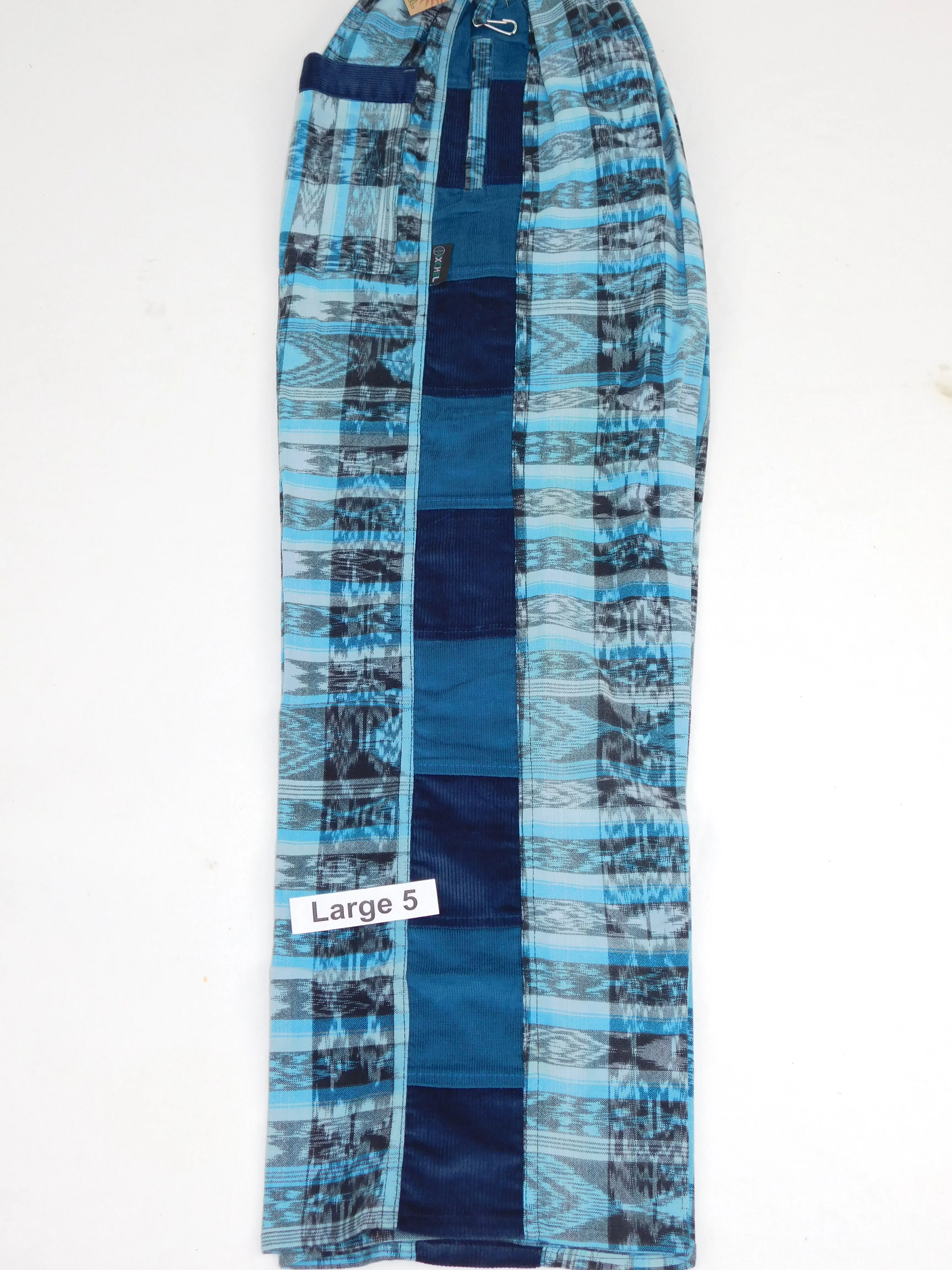 Hand Woven Pants with Patchwork Corduroy