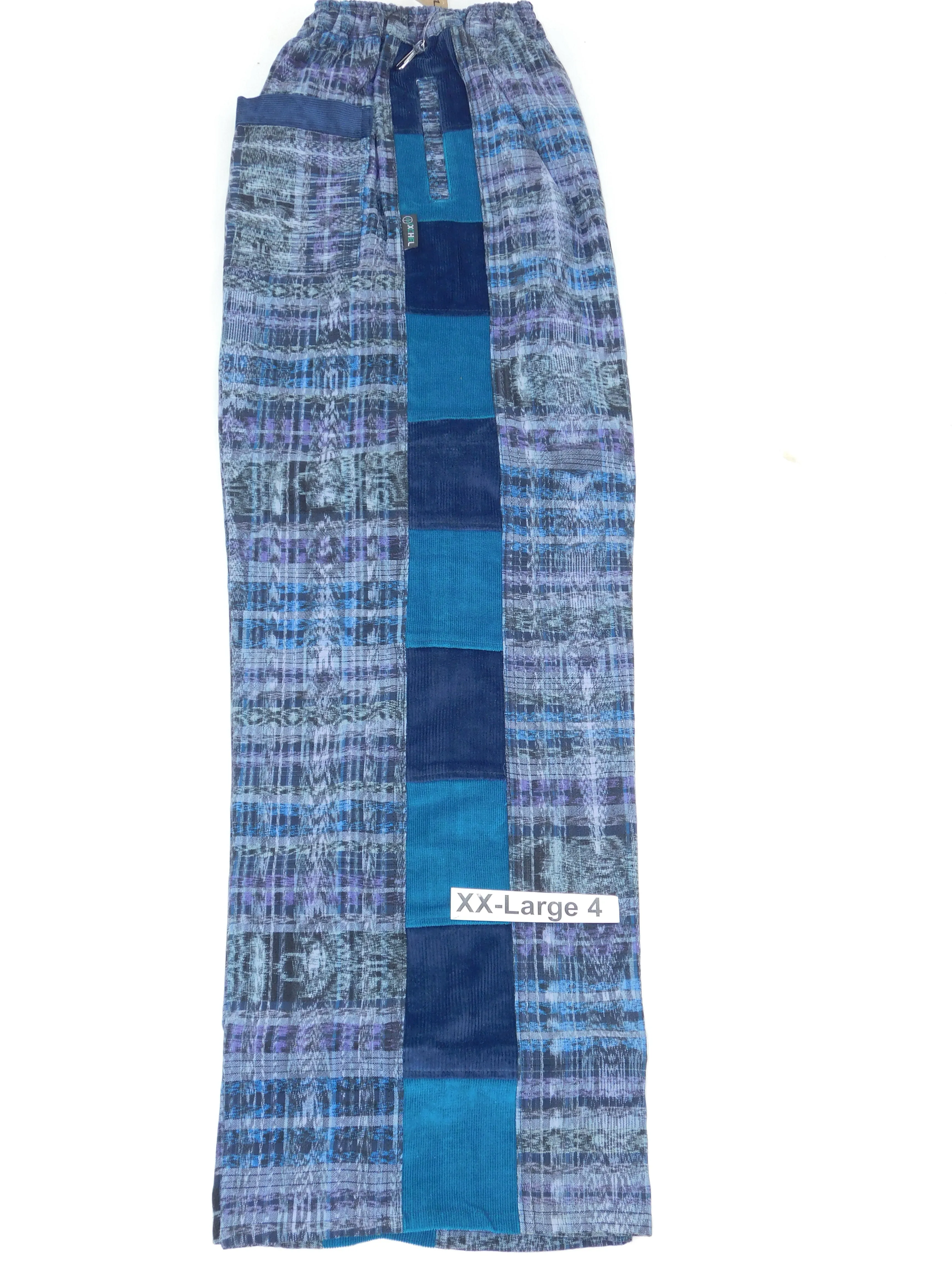 Hand Woven Pants with Patchwork Corduroy