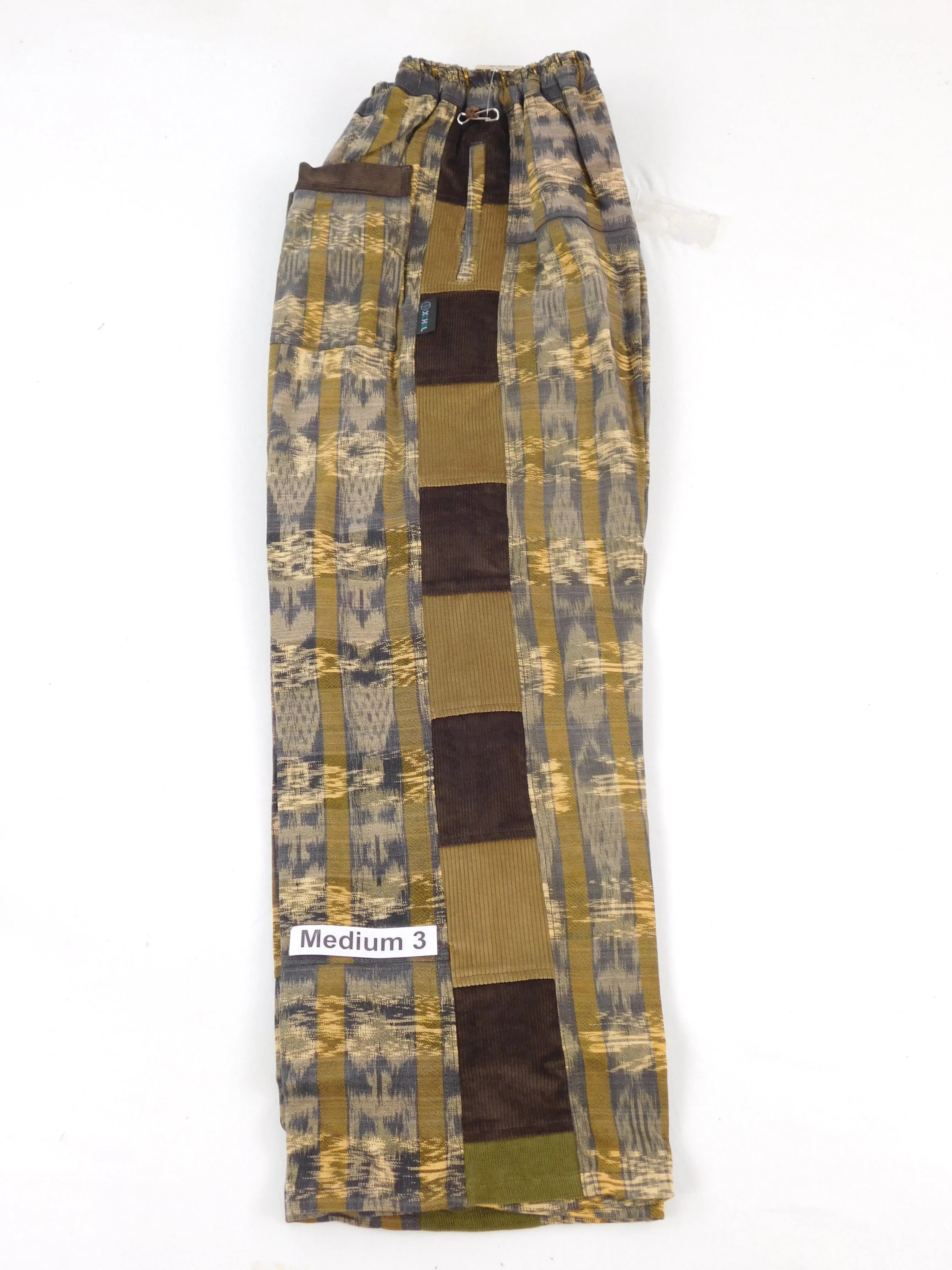 Hand Woven Pants with Patchwork Corduroy