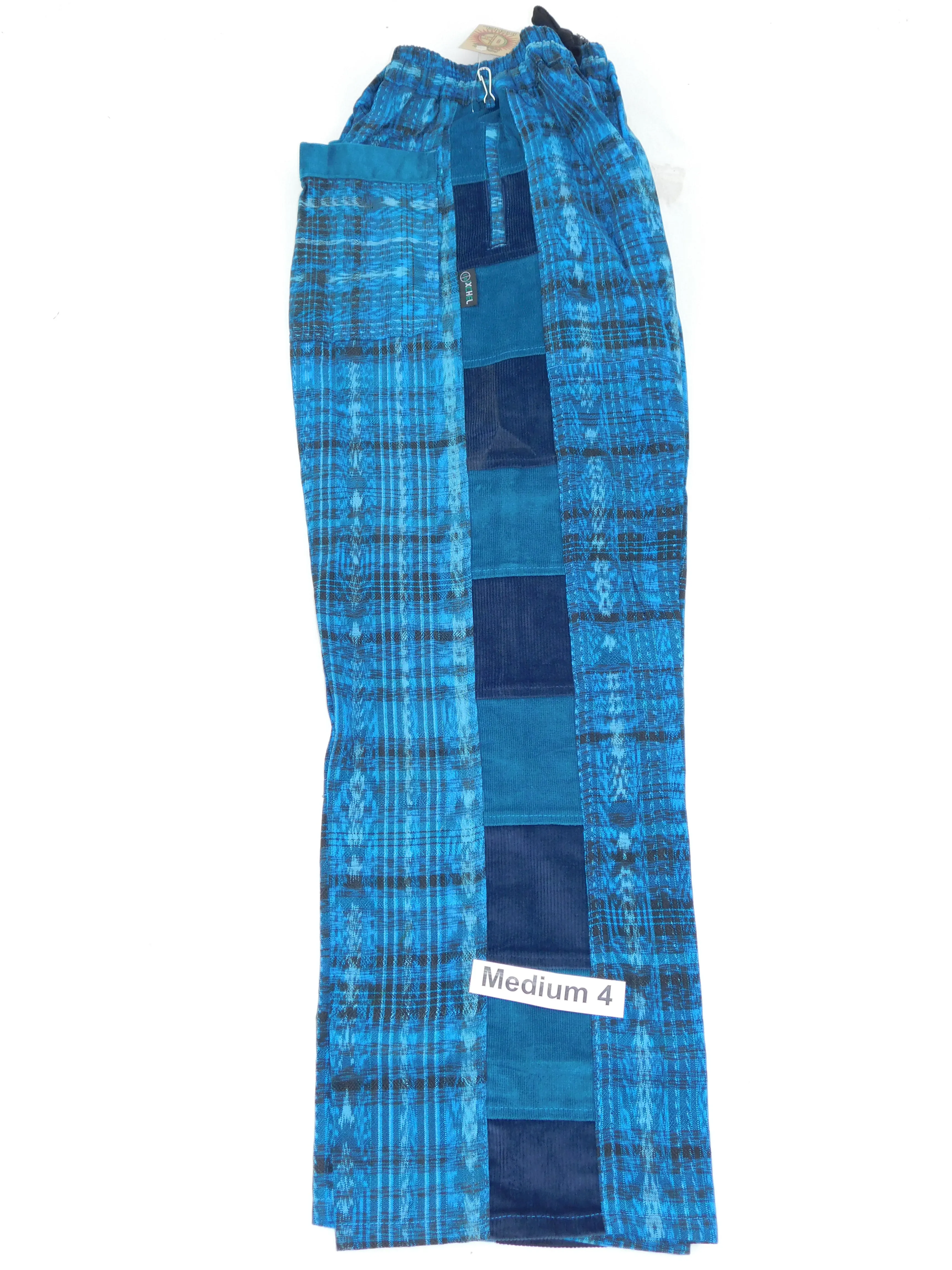 Hand Woven Pants with Patchwork Corduroy