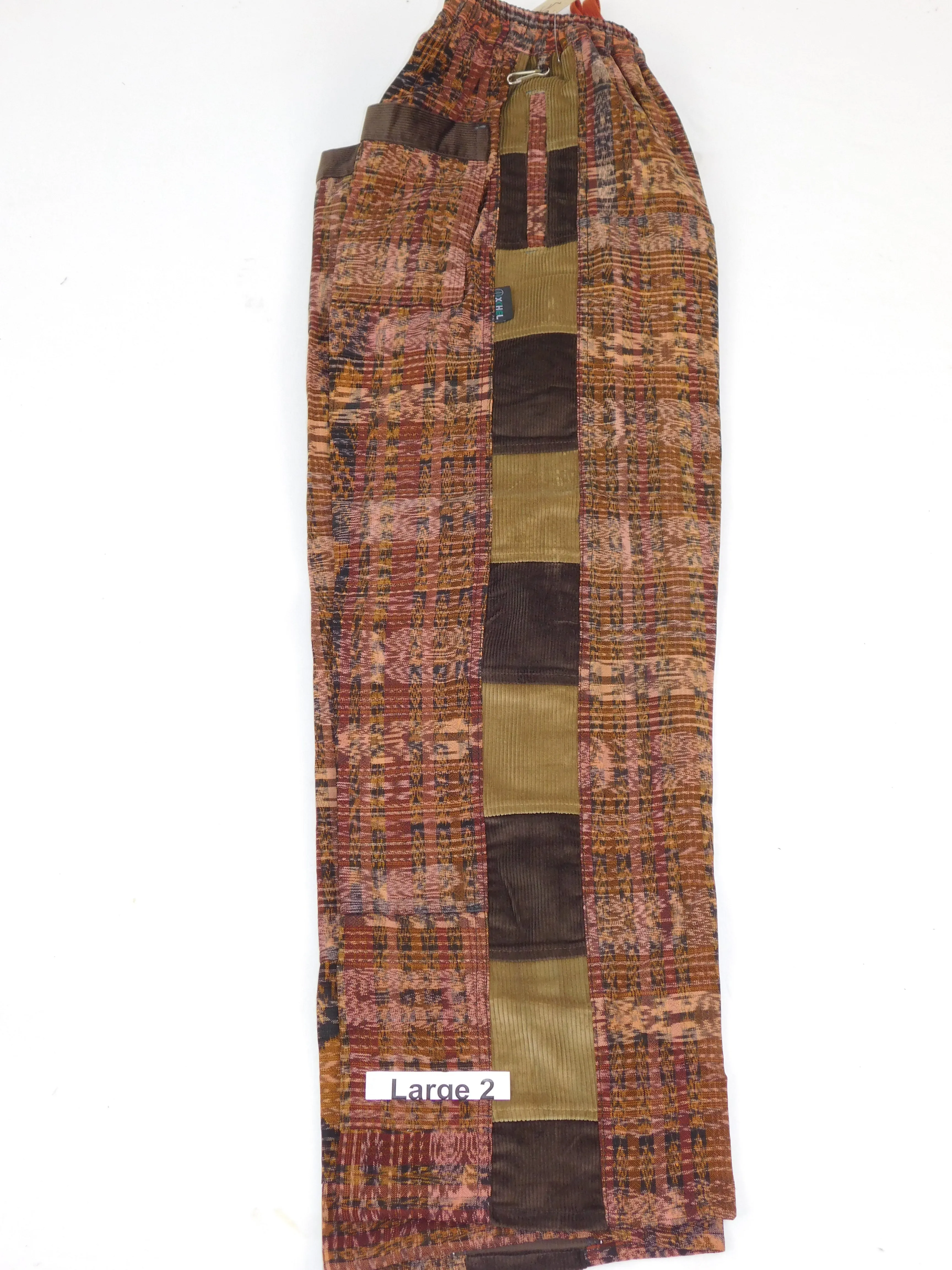 Hand Woven Pants with Patchwork Corduroy