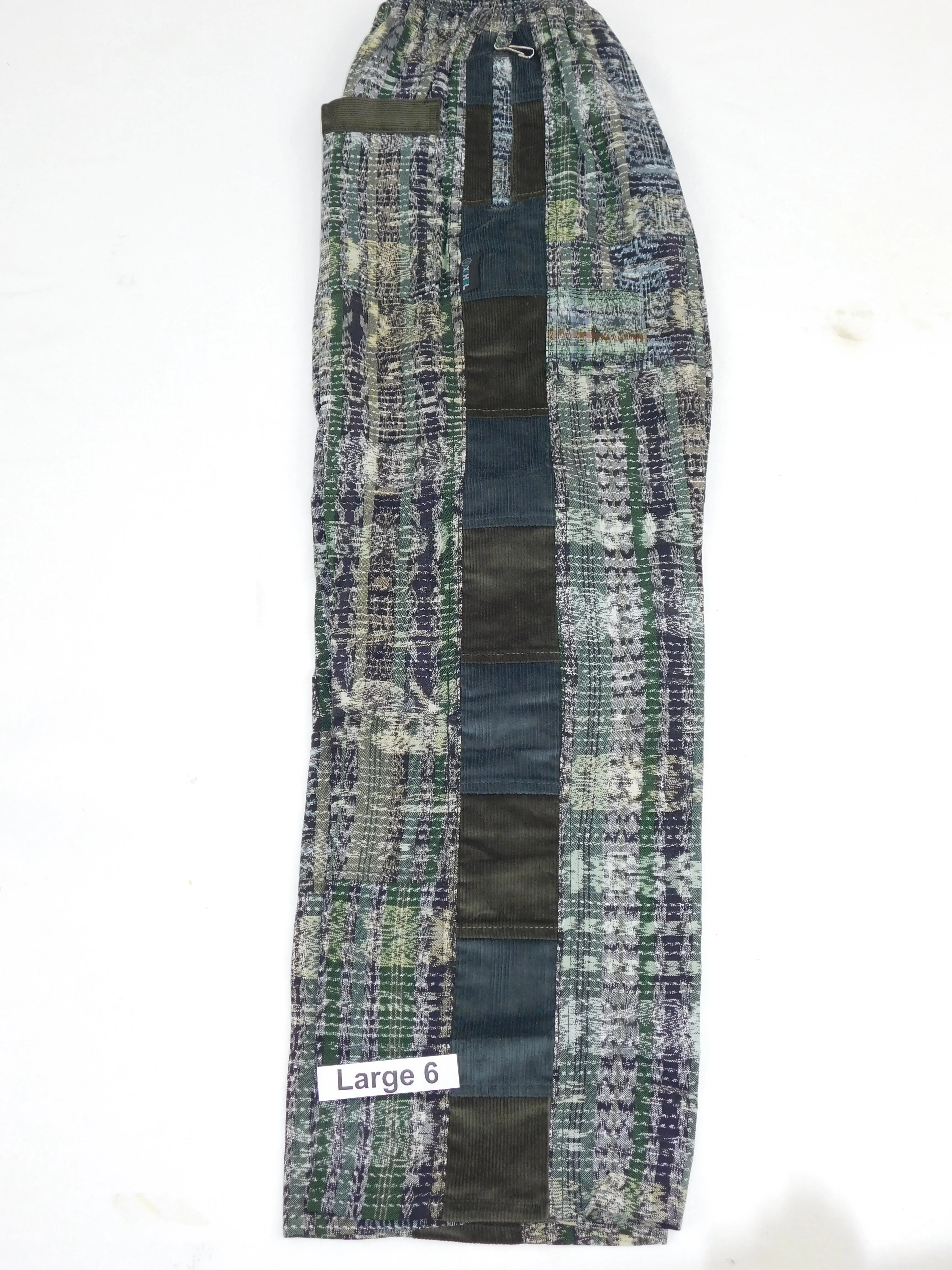 Hand Woven Pants with Patchwork Corduroy