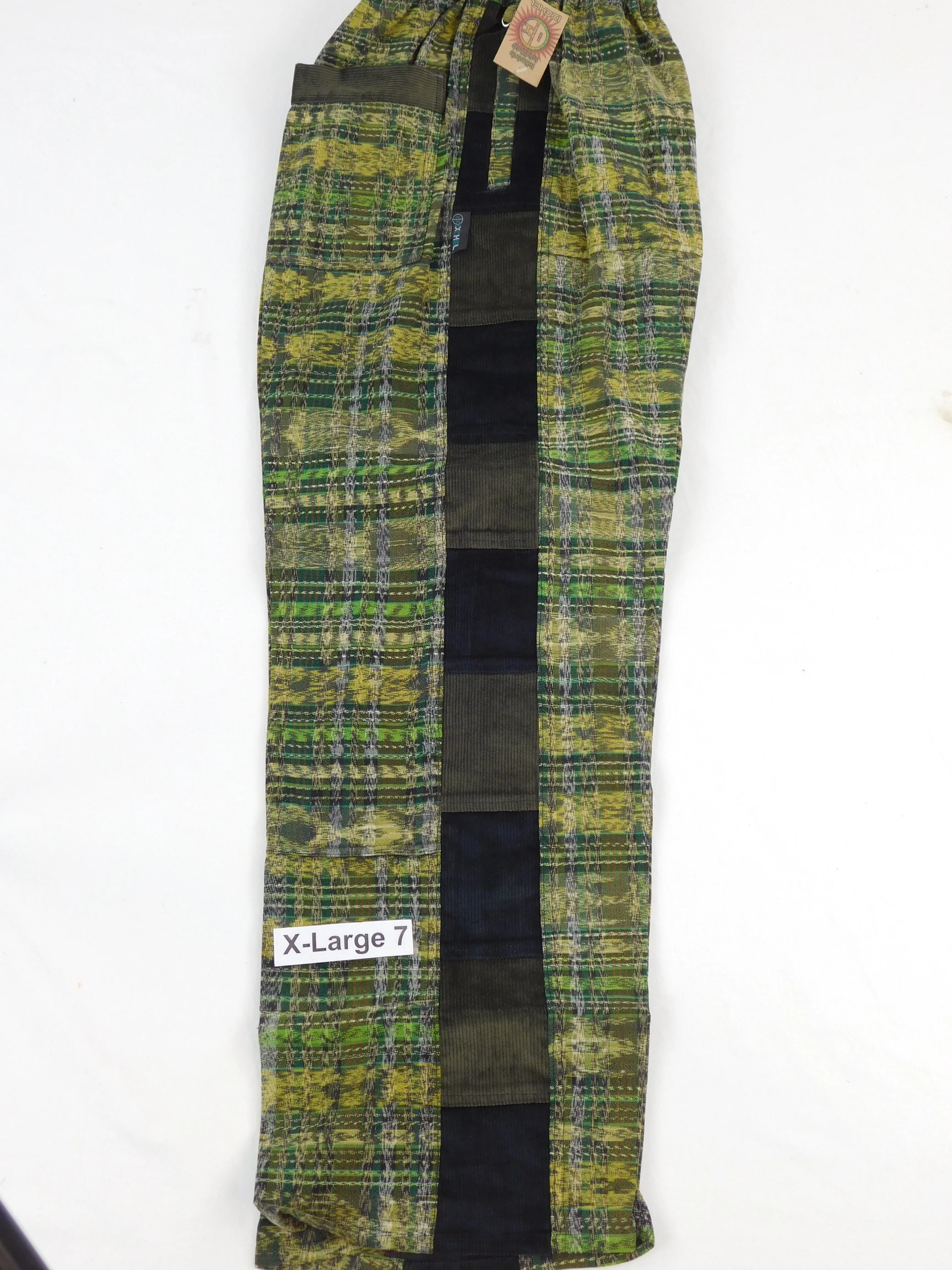 Hand Woven Pants with Patchwork Corduroy