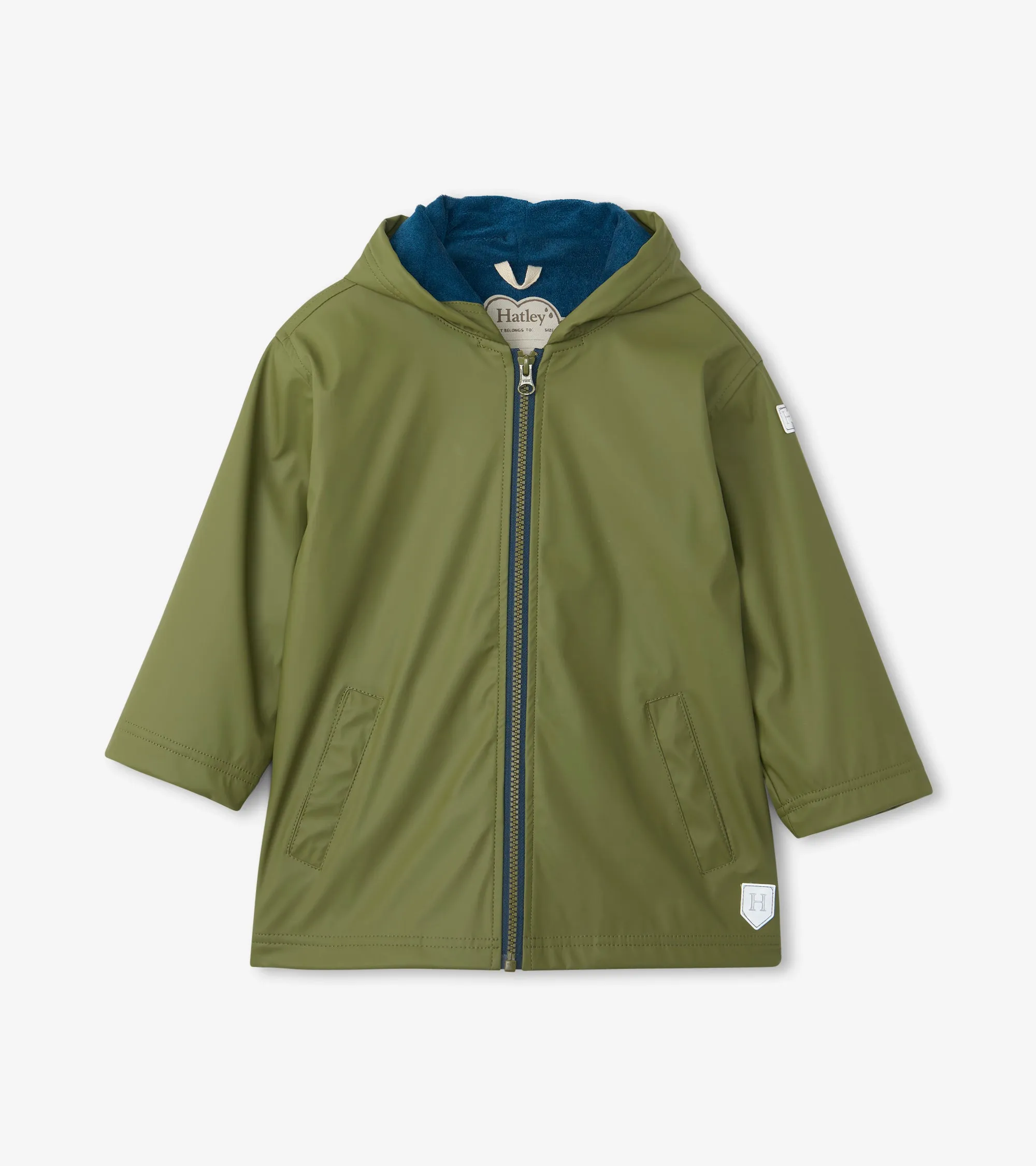 Hatley Zip Up Splash Jacket - Forest Green