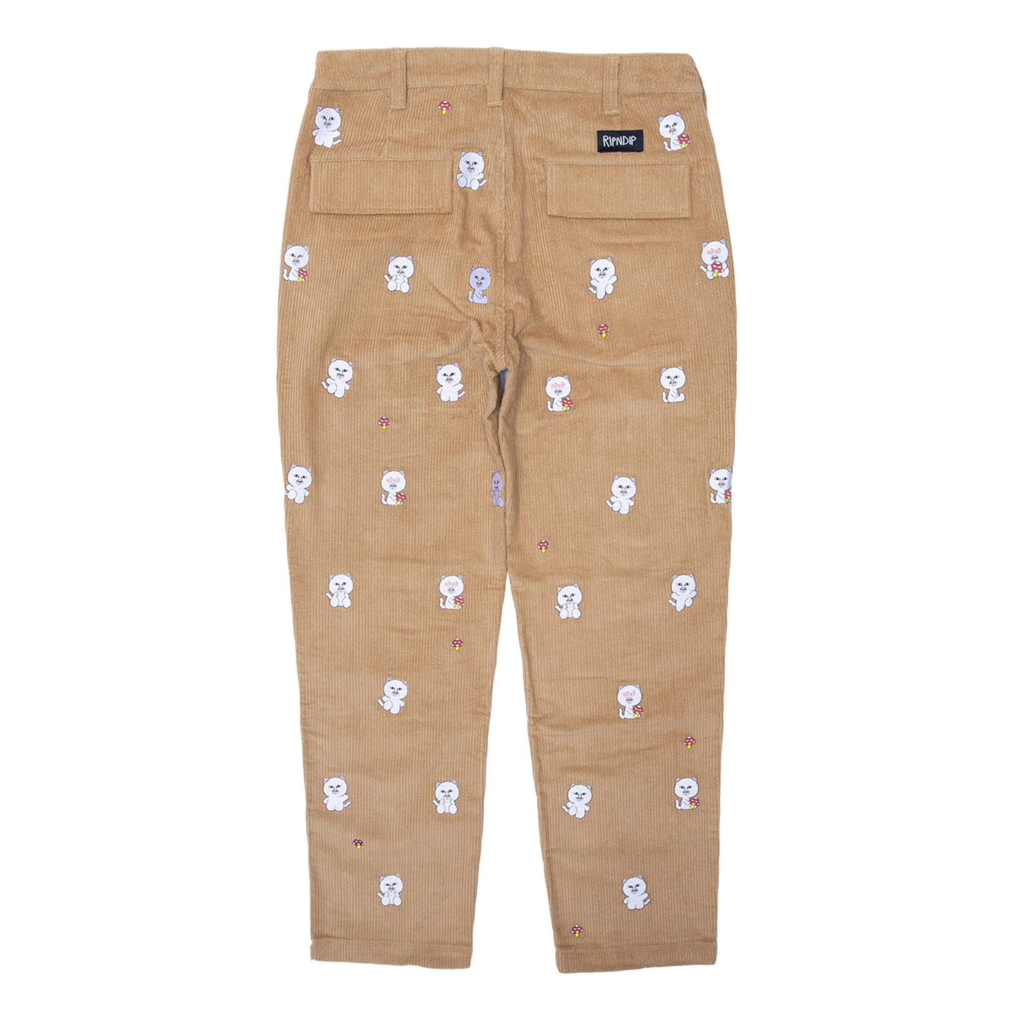 Hello Nermy Corduroy Embroidered Pants (Tan)