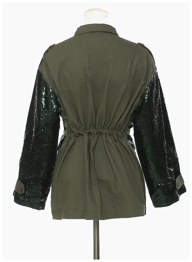 HEYFANCYSTYLE Glimmering Sequins Jacket