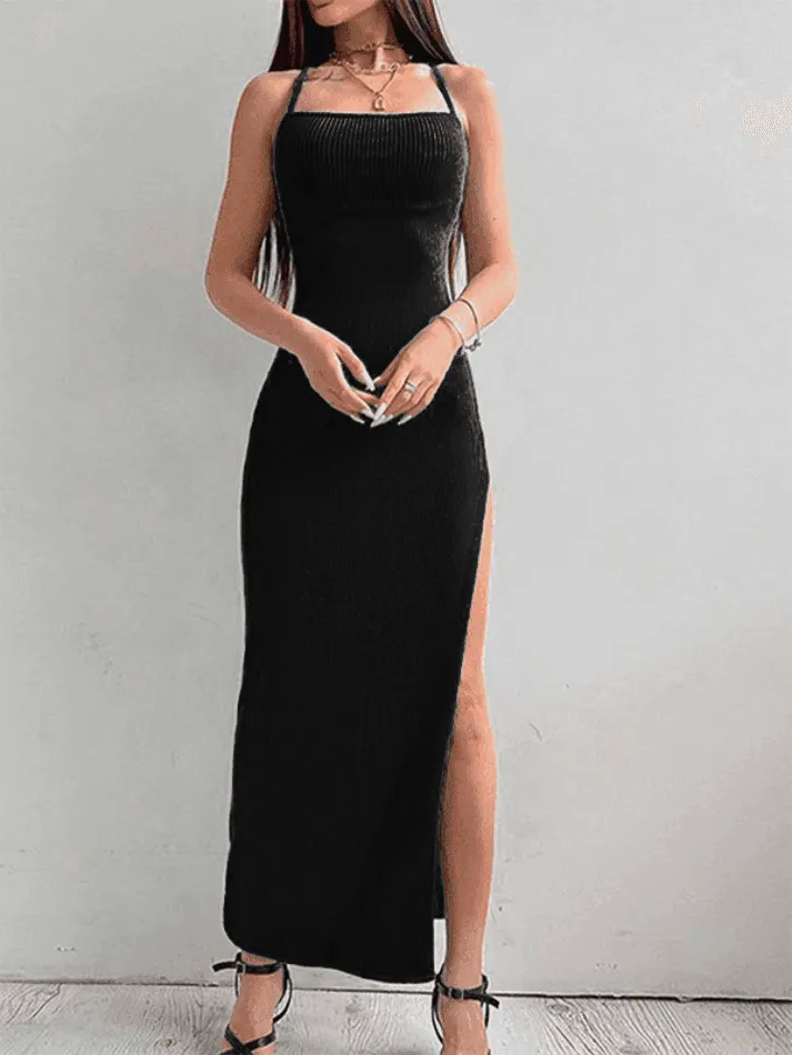 High Slit Slim Maxi Dress