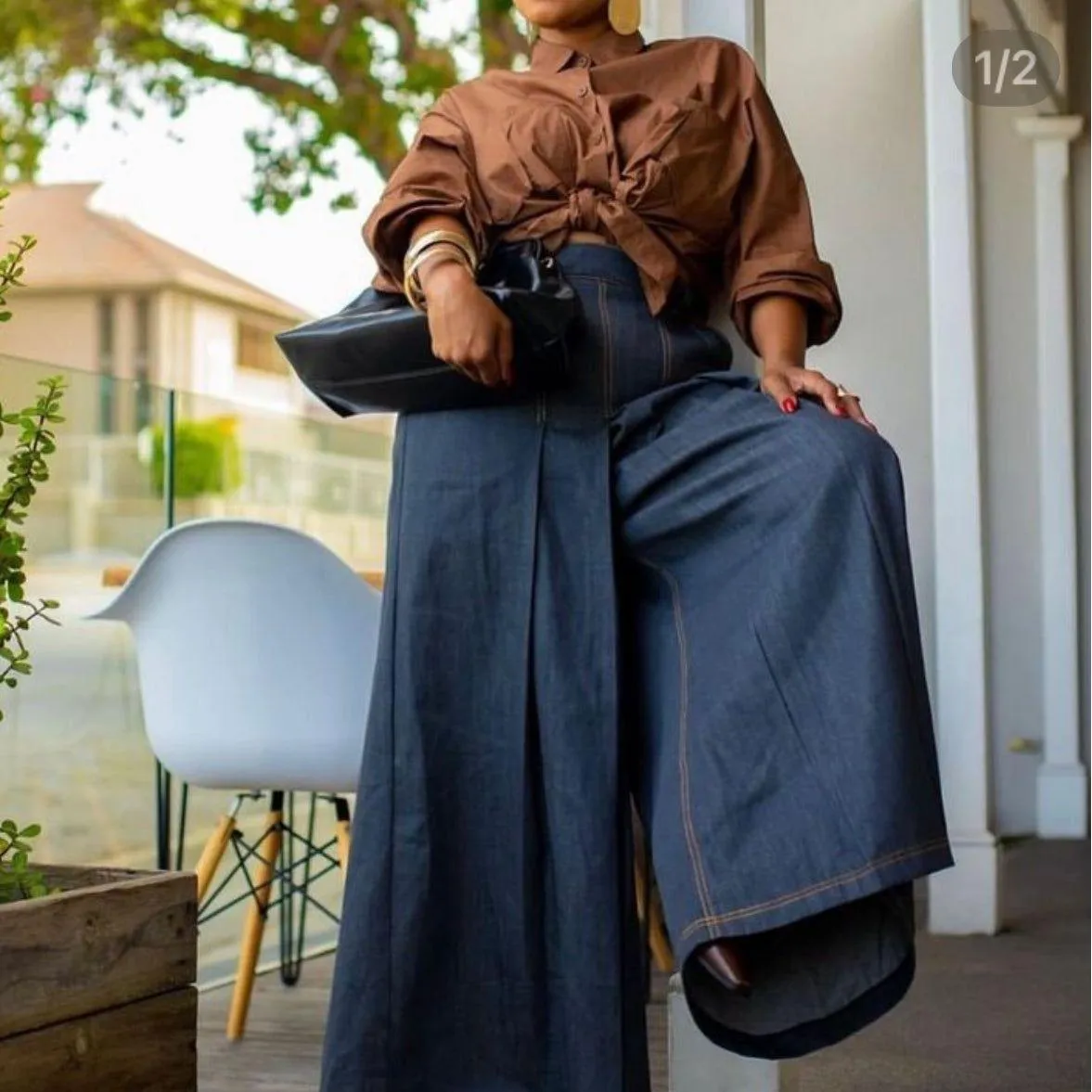 High Waist Baggy Wide Pants.