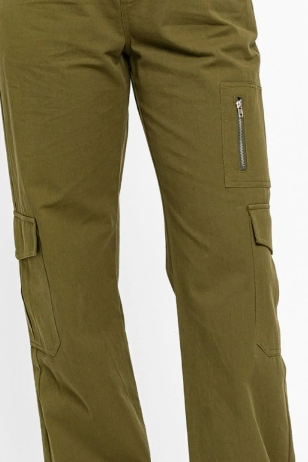 High Waisted Wide Leg Cargo Pants with Pockets