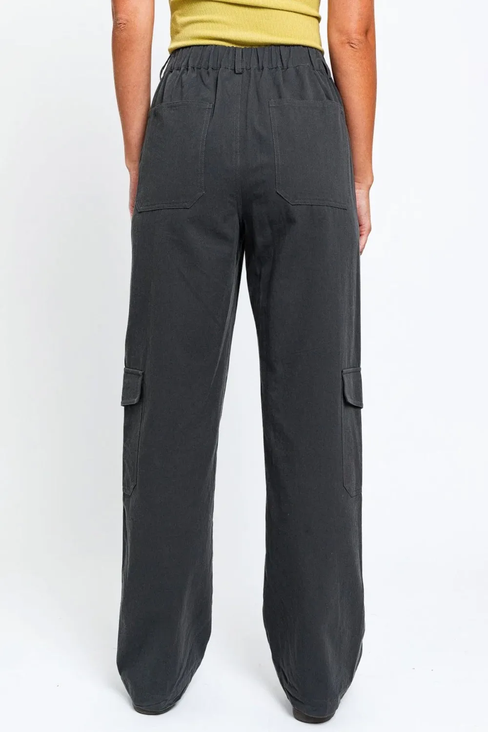 High Waisted Wide Leg Cargo Pants with Pockets