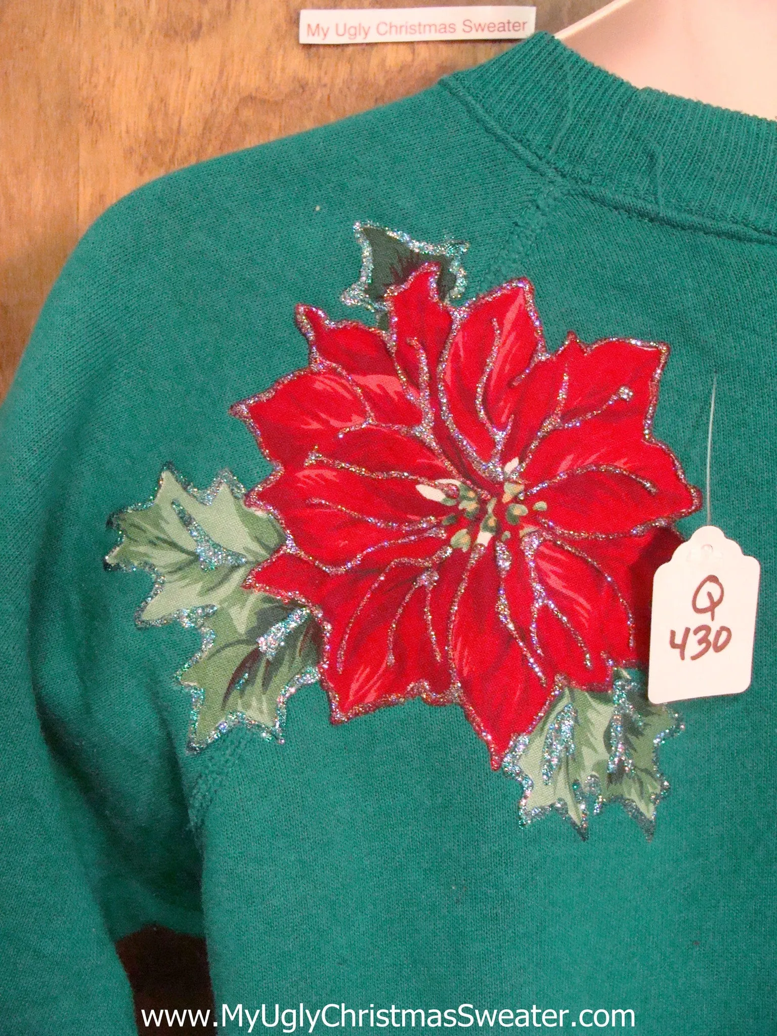 Homemade 80s Poinsettias Funny Novelty Christmas Sweatshirt