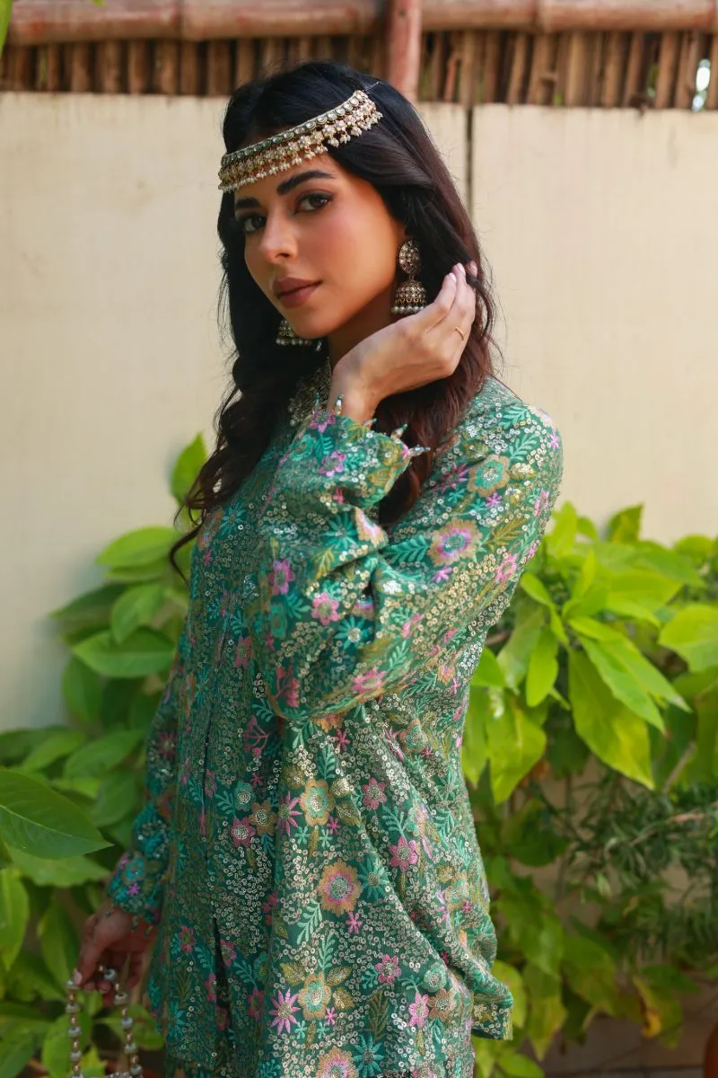 Huma Adnan - Inayat - Sea Green - Chiffon - 2 Piece