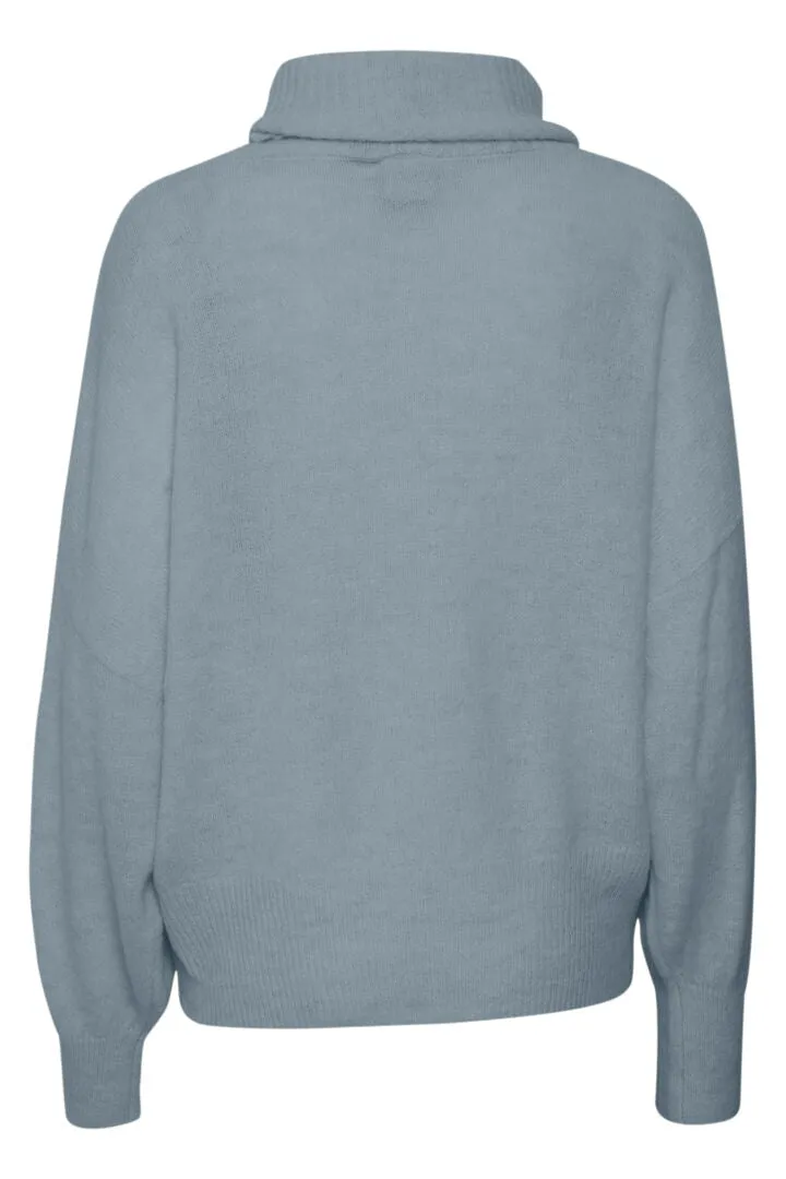 Ichi Kamara Roll Neck Jumper-Blue Mirage-20121996