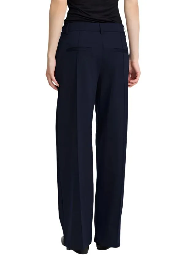 Ichi Womens Kate Sus Office Wide Trousers Total Eclipse