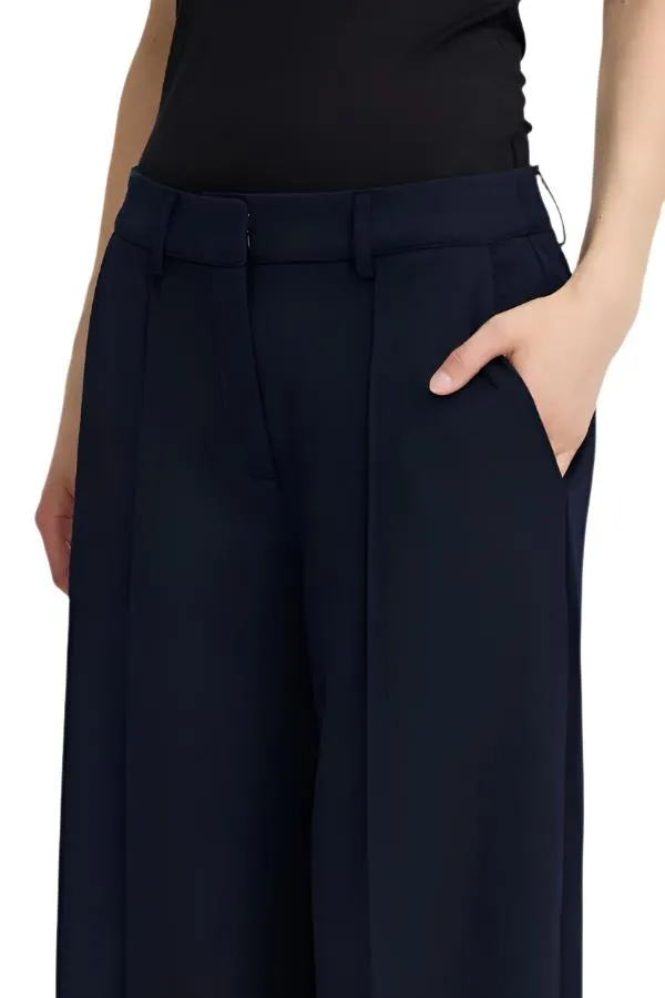 Ichi Womens Kate Sus Office Wide Trousers Total Eclipse