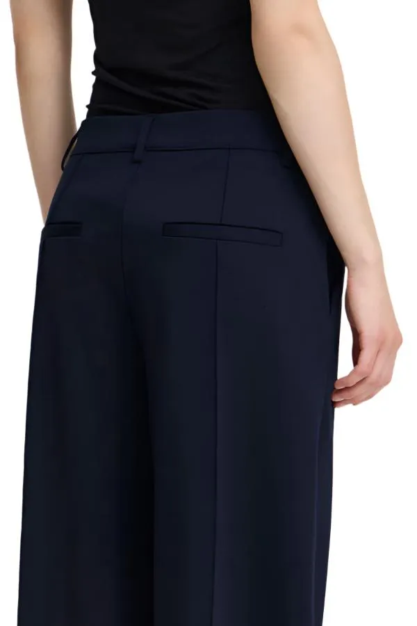 Ichi Womens Kate Sus Office Wide Trousers Total Eclipse