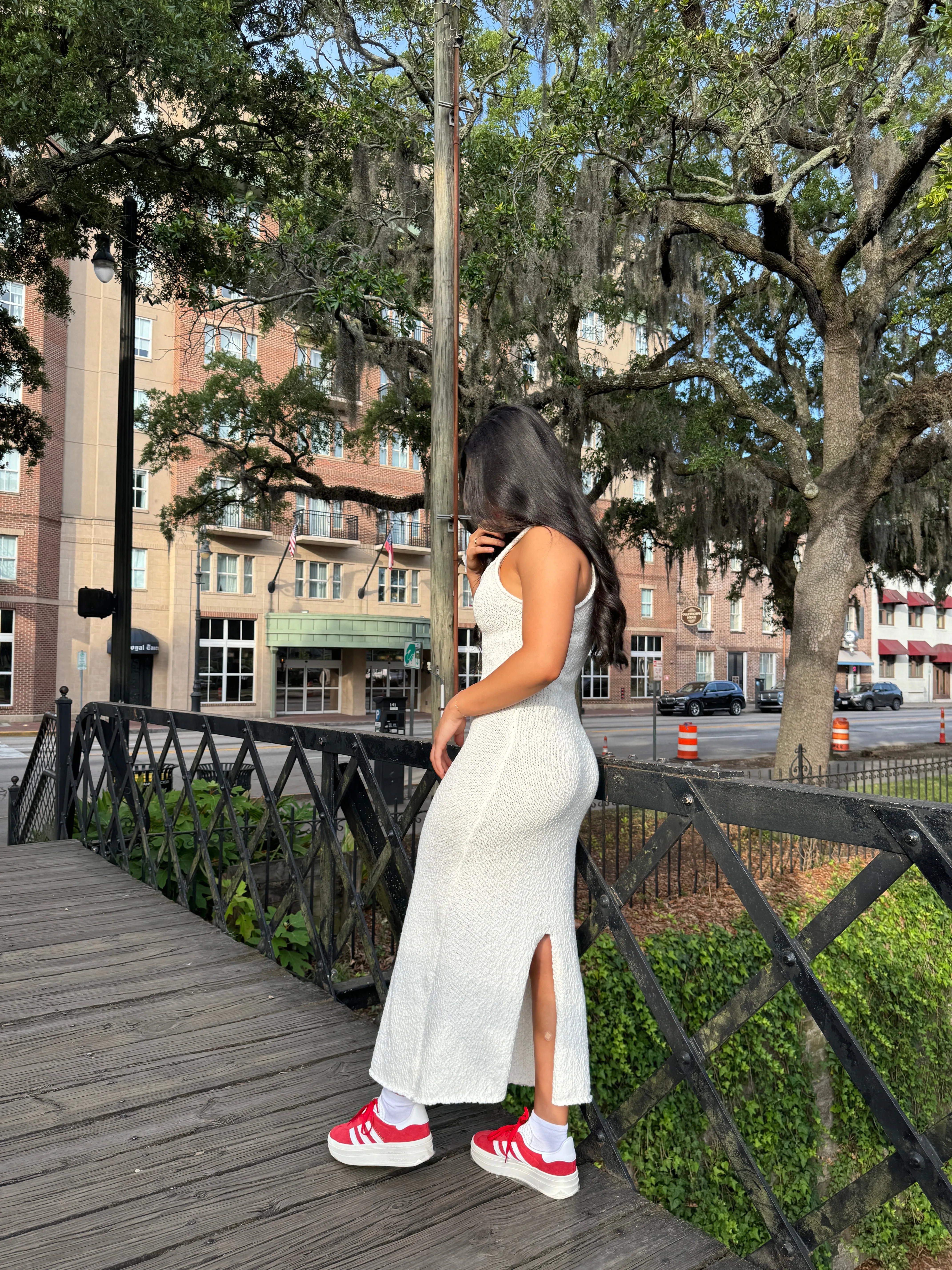 Ivory Knit Midi Dress