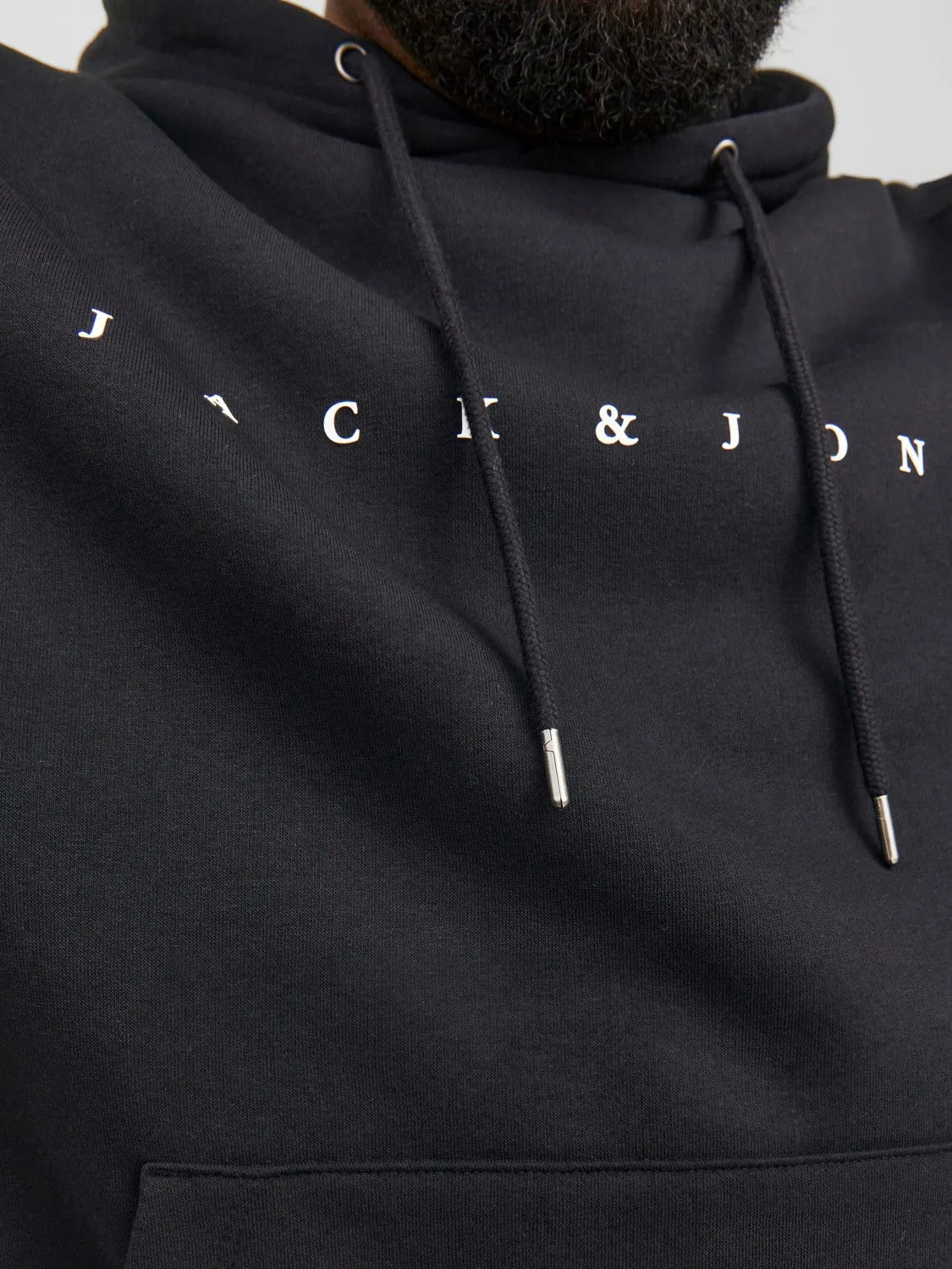 Jack & Jones JJESTAR Sweatshirt Hoody Zwart Plussize