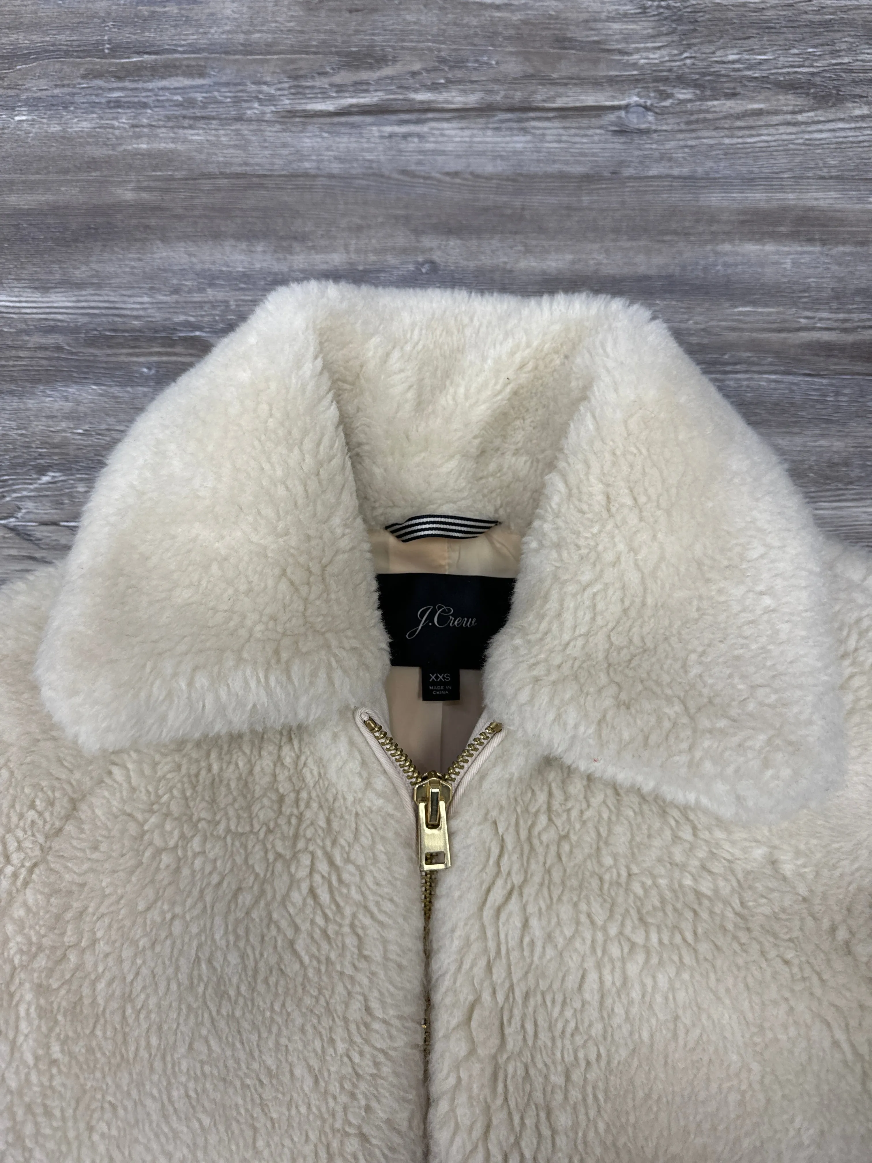 Jacket Faux Fur & Sherpa By J. Crew In White, Size: Xxs