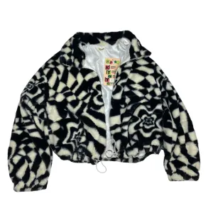 Jacket Faux Fur & Sherpa By Kyoyo In Black & White, Size: S