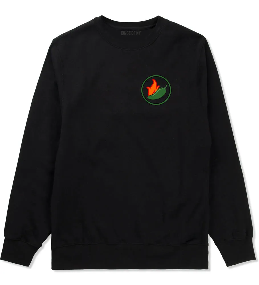 Jalapeno Hot Pepper Chest Mens Crewneck Sweatshirt