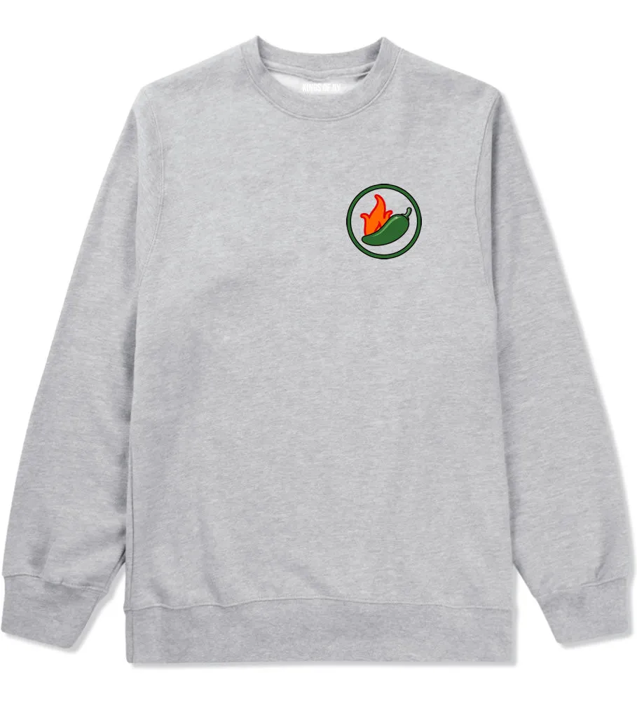 Jalapeno Hot Pepper Chest Mens Crewneck Sweatshirt