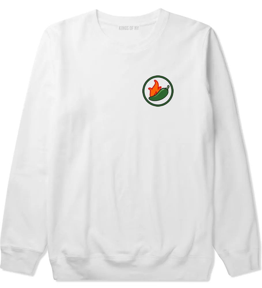 Jalapeno Hot Pepper Chest Mens Crewneck Sweatshirt