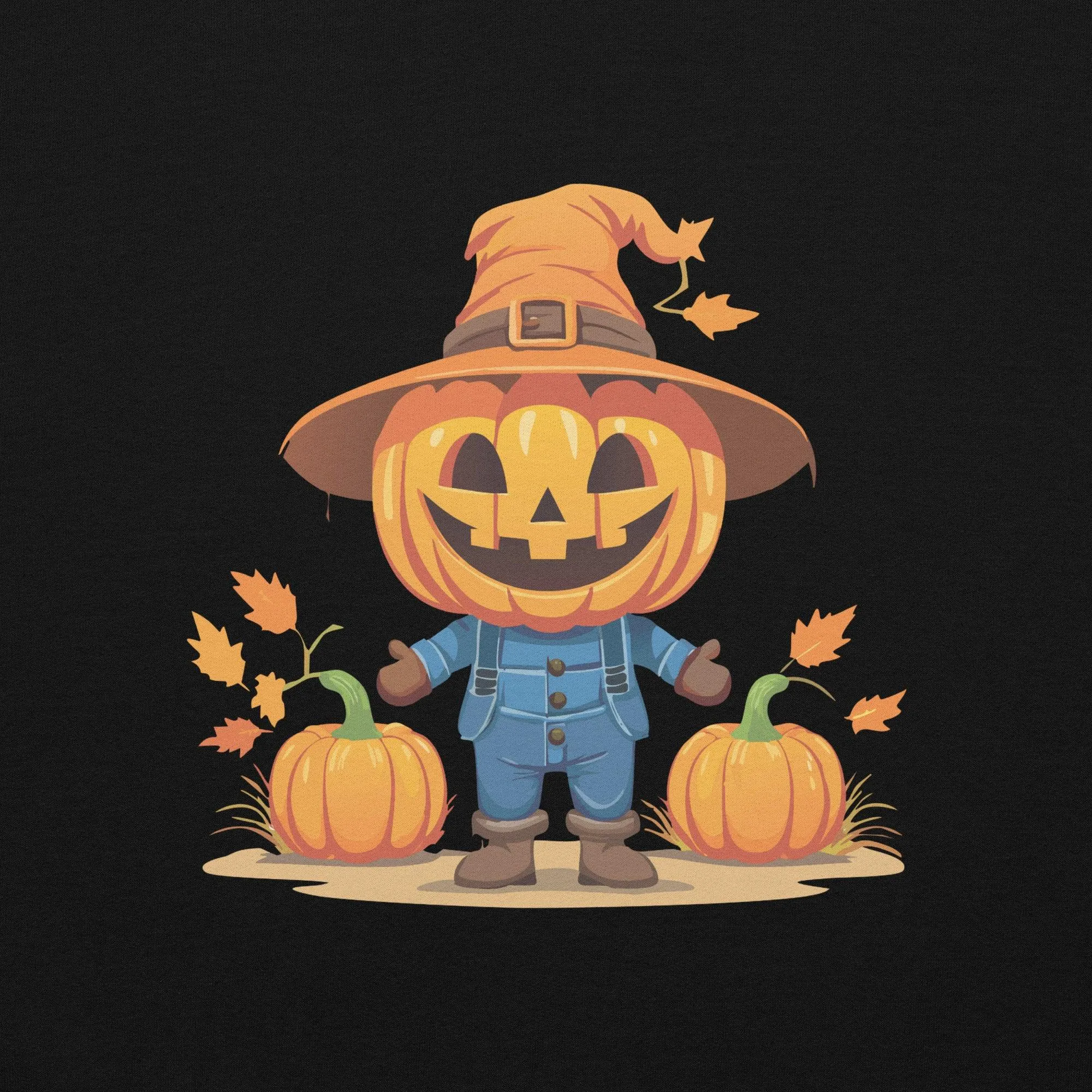 Jolly Scarecrow & Pumpkins Halloween Sweatshirt — Women's Sweatshirt