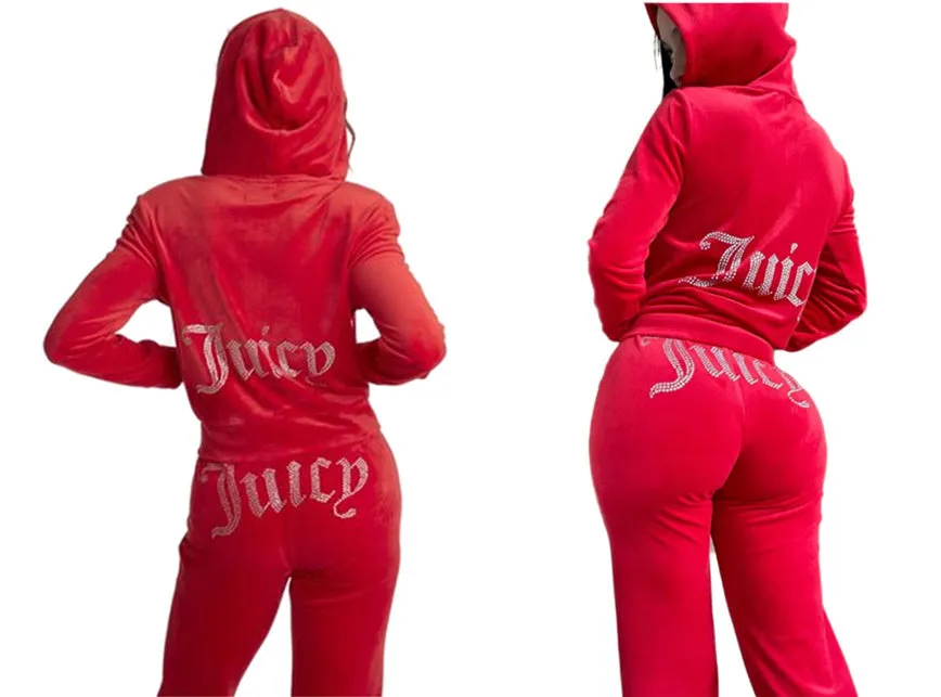 Juicy Sweatshirt and Pants with Diamonds