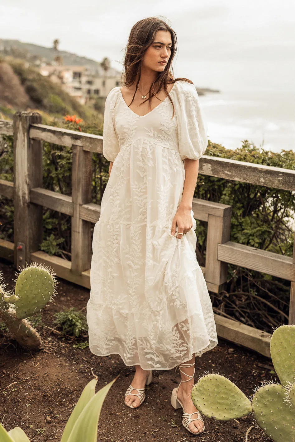 Kay Embroidered Dress in Ivory - FINAL SALE