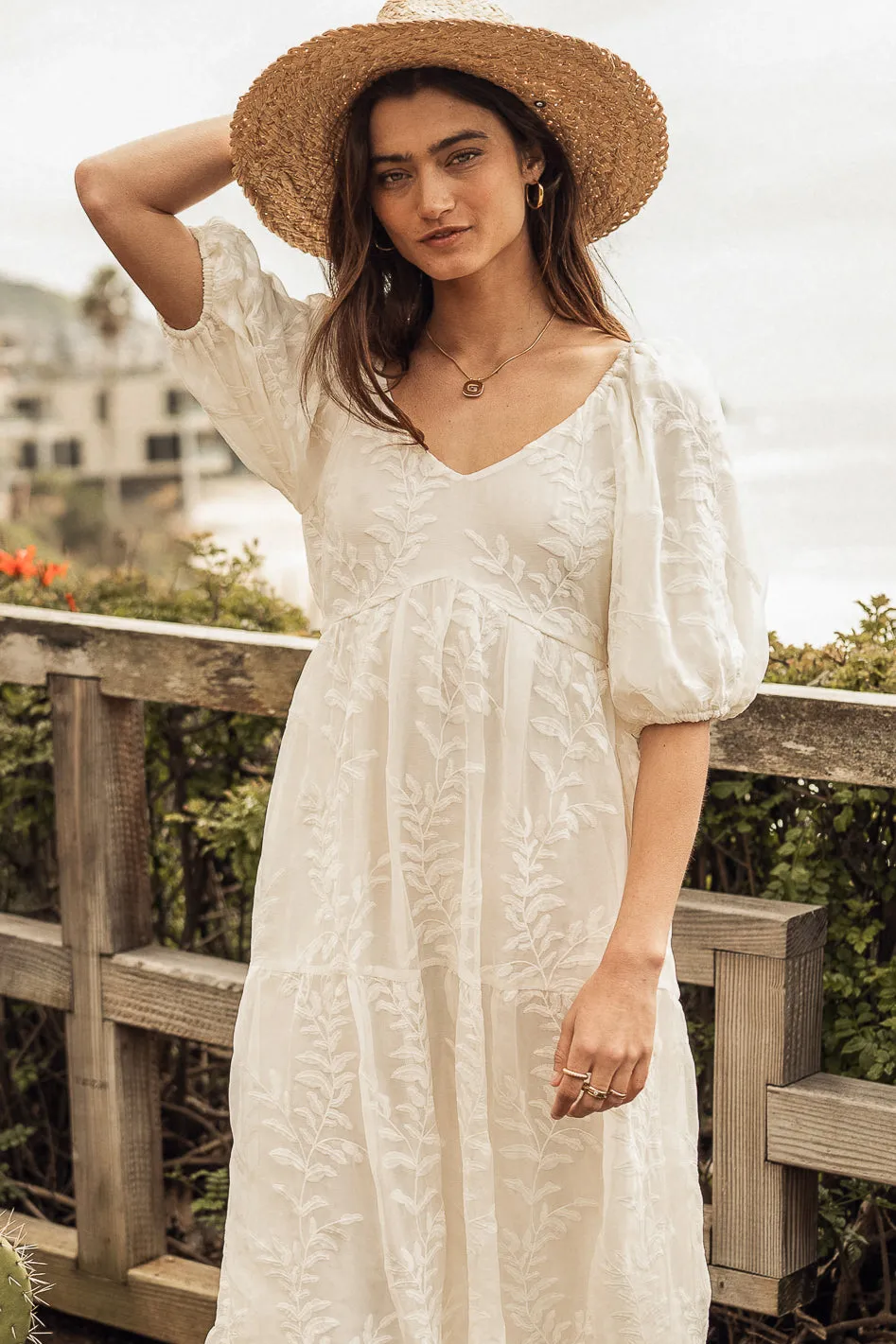 Kay Embroidered Dress in Ivory - FINAL SALE