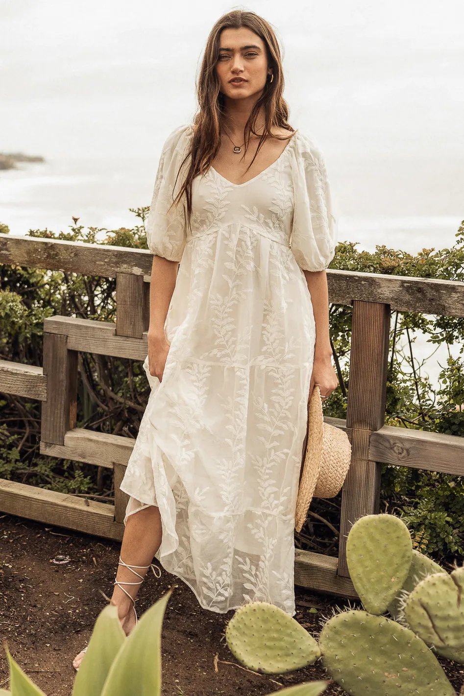 Kay Embroidered Dress in Ivory - FINAL SALE