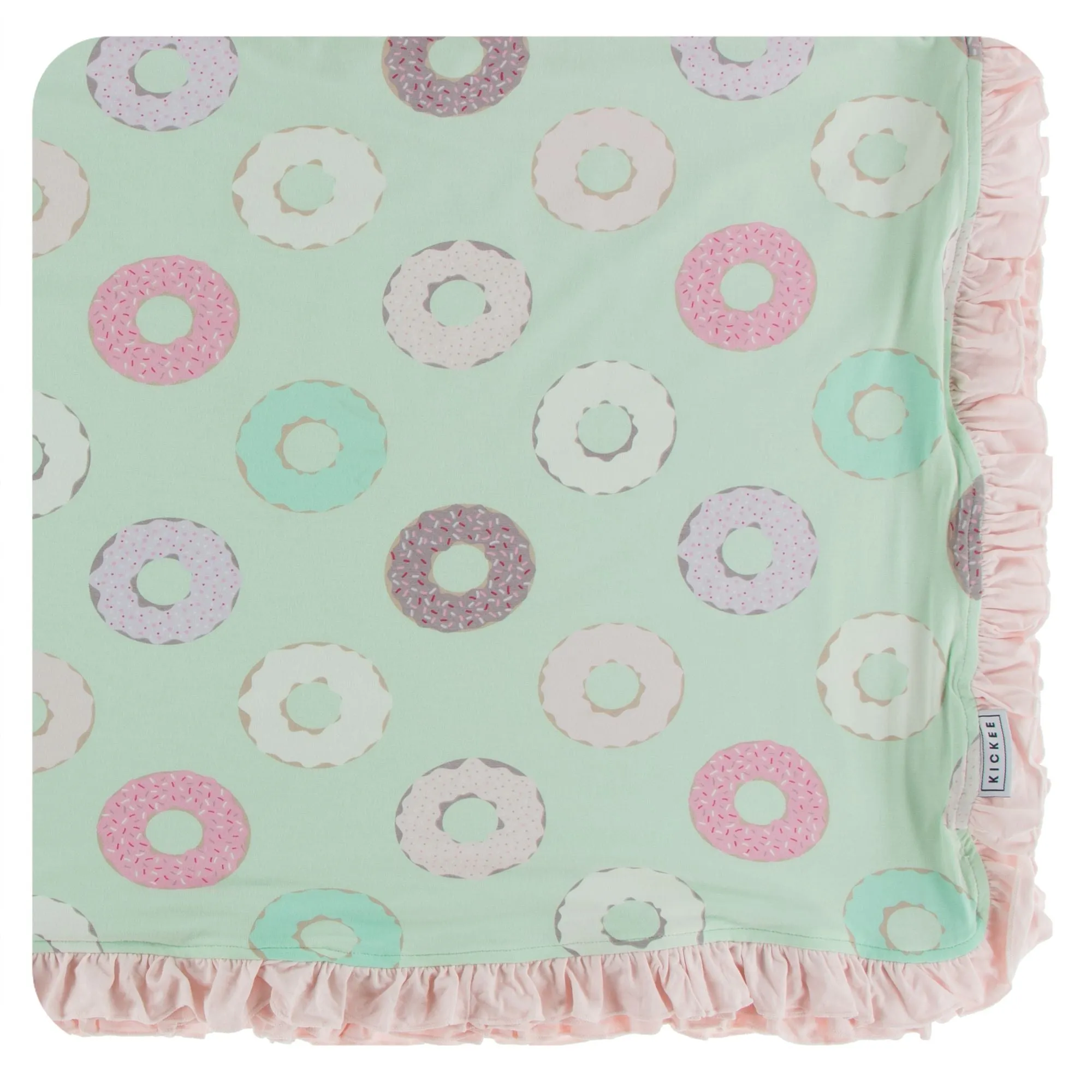 KicKee Pants Pistachio Donuts Ruffle Toddler Blanket