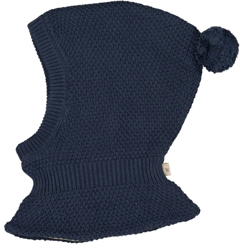 Knitted Balaclava Pomi - sea storm