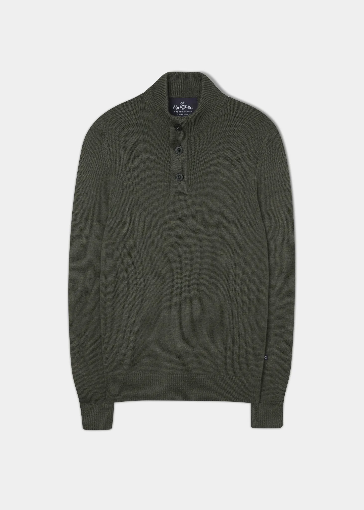 Kunwick Merino Mock Neck Jumper in Seaweed