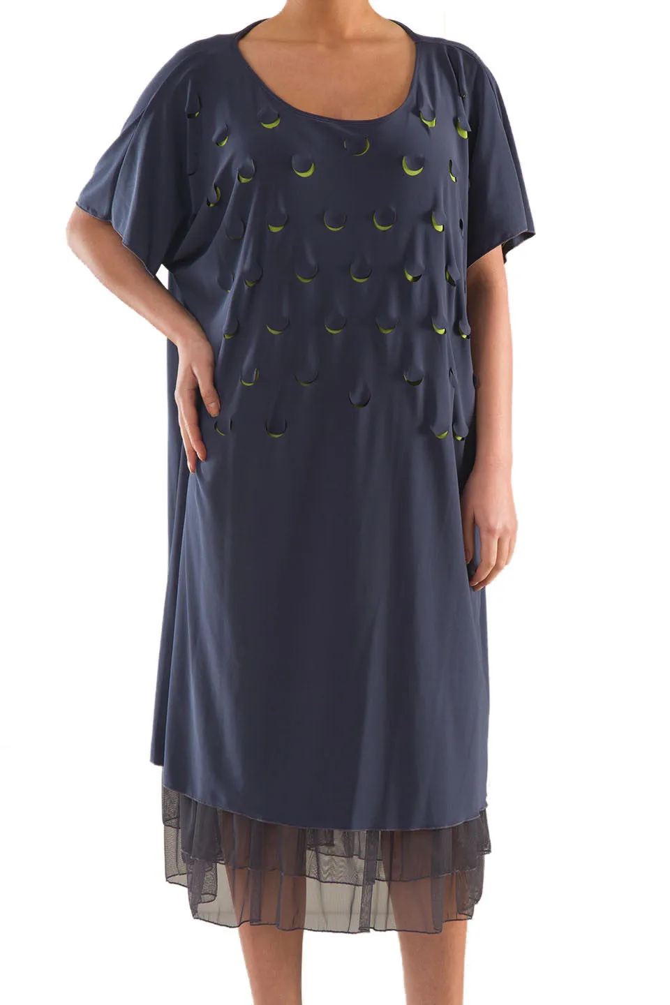 La Mouette Women's Plus Size Knit Dress with Laser Cut-Outs