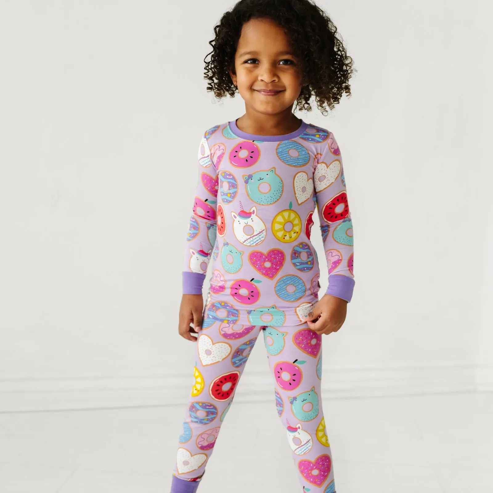 Lavender Donut Dreams Two-Piece Pajama Set