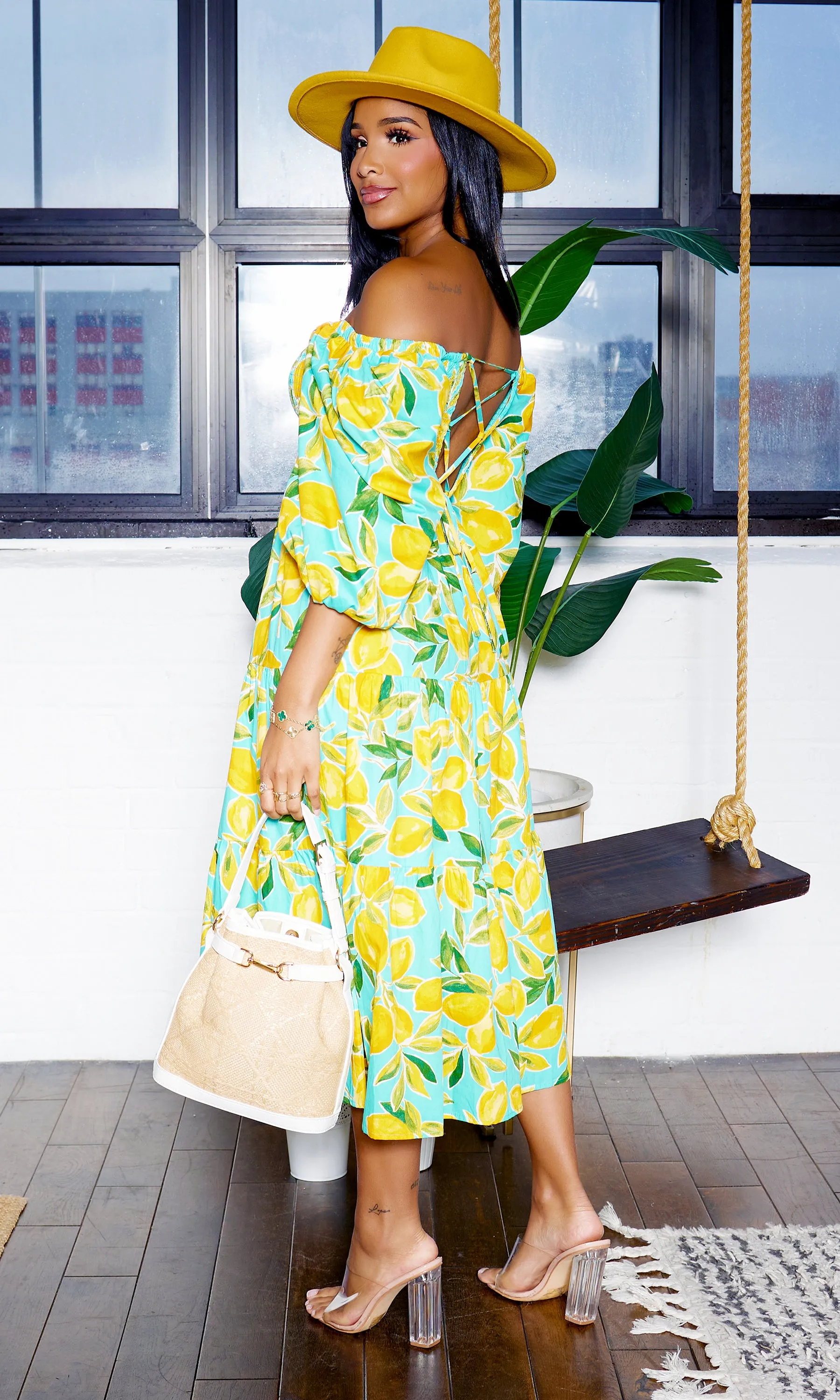 Lemon and Leaves | Printed Dress FINAL SALE