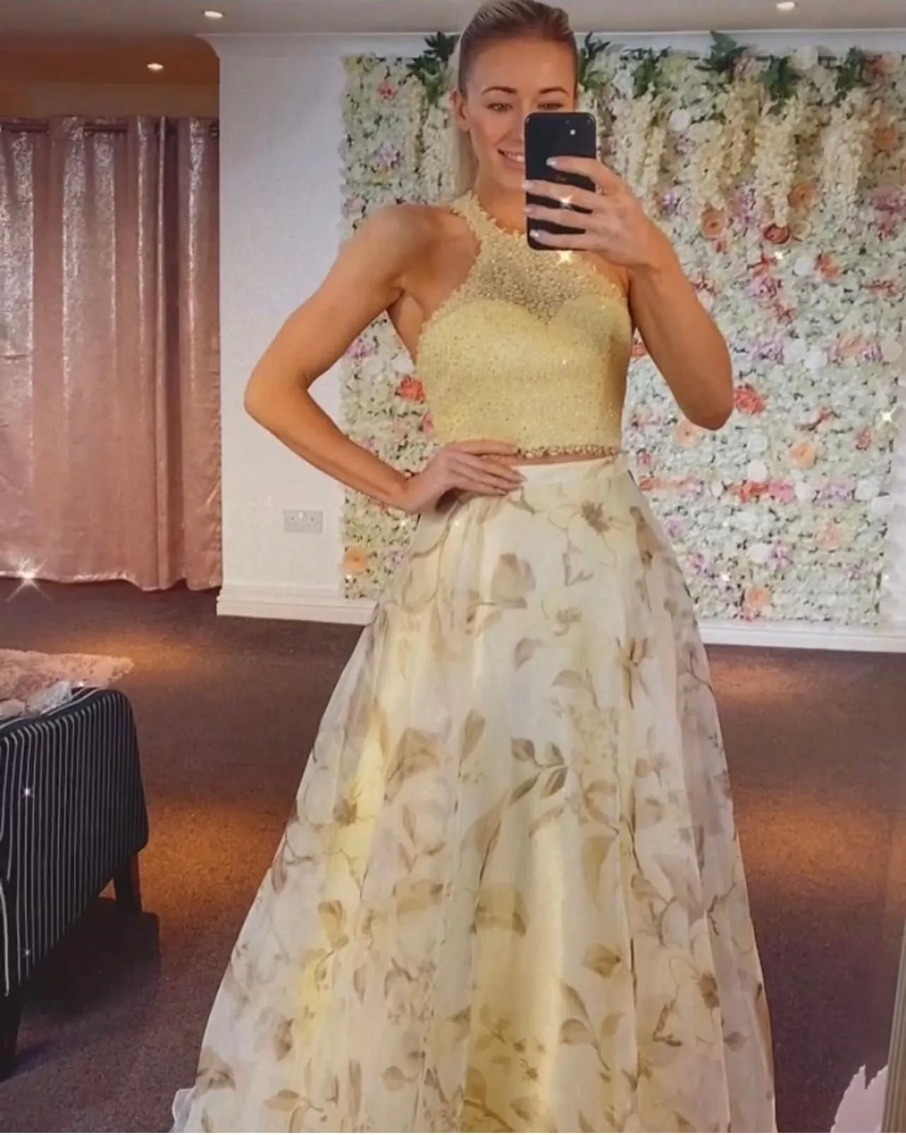 Lemon two piece prom dress size 6 (on sale)