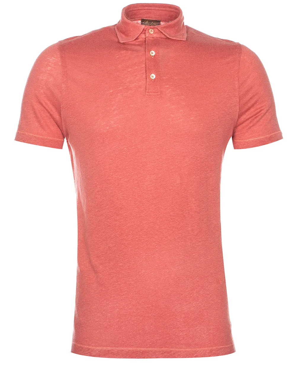 Linen Polo Shirt Coral