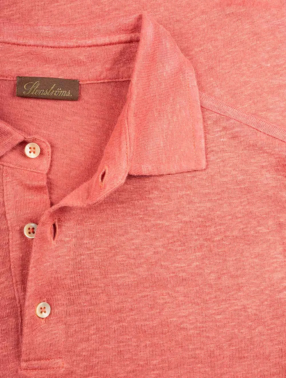 Linen Polo Shirt Coral