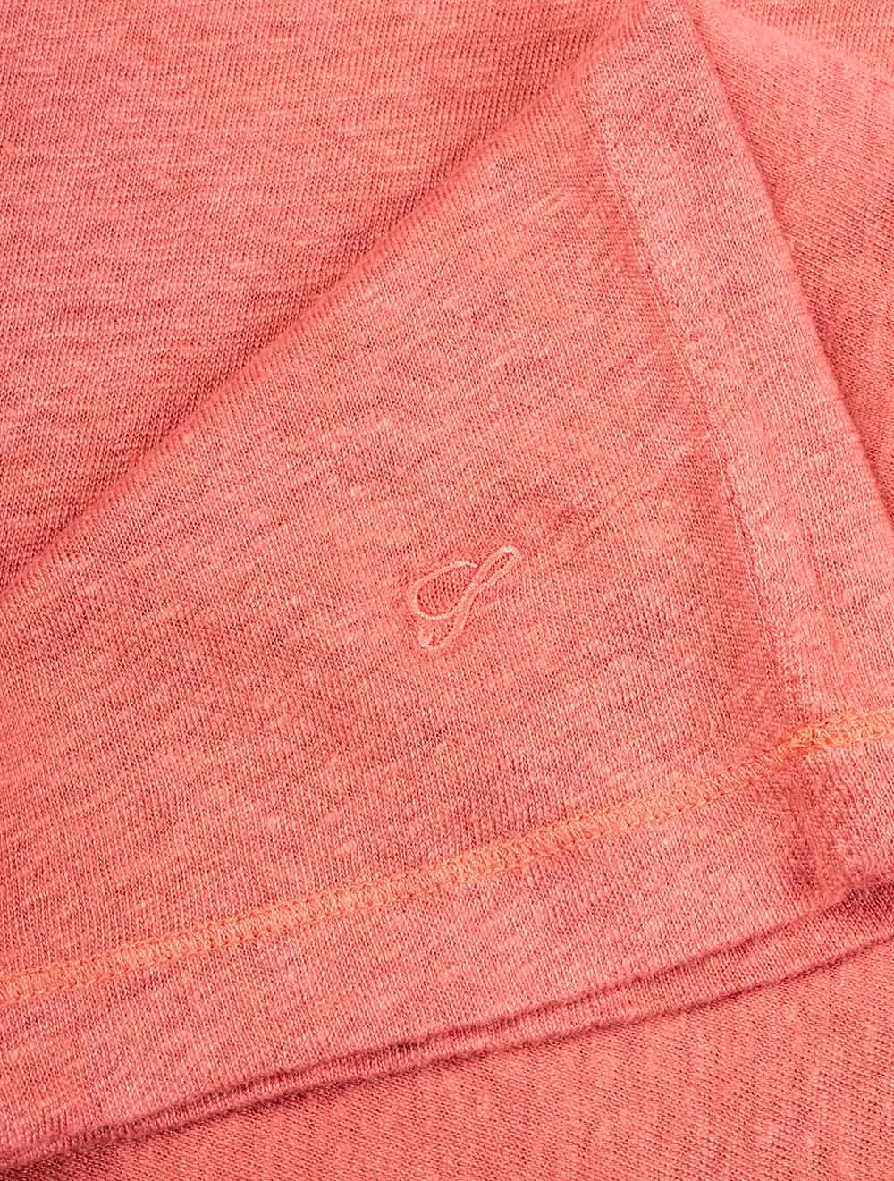 Linen Polo Shirt Coral