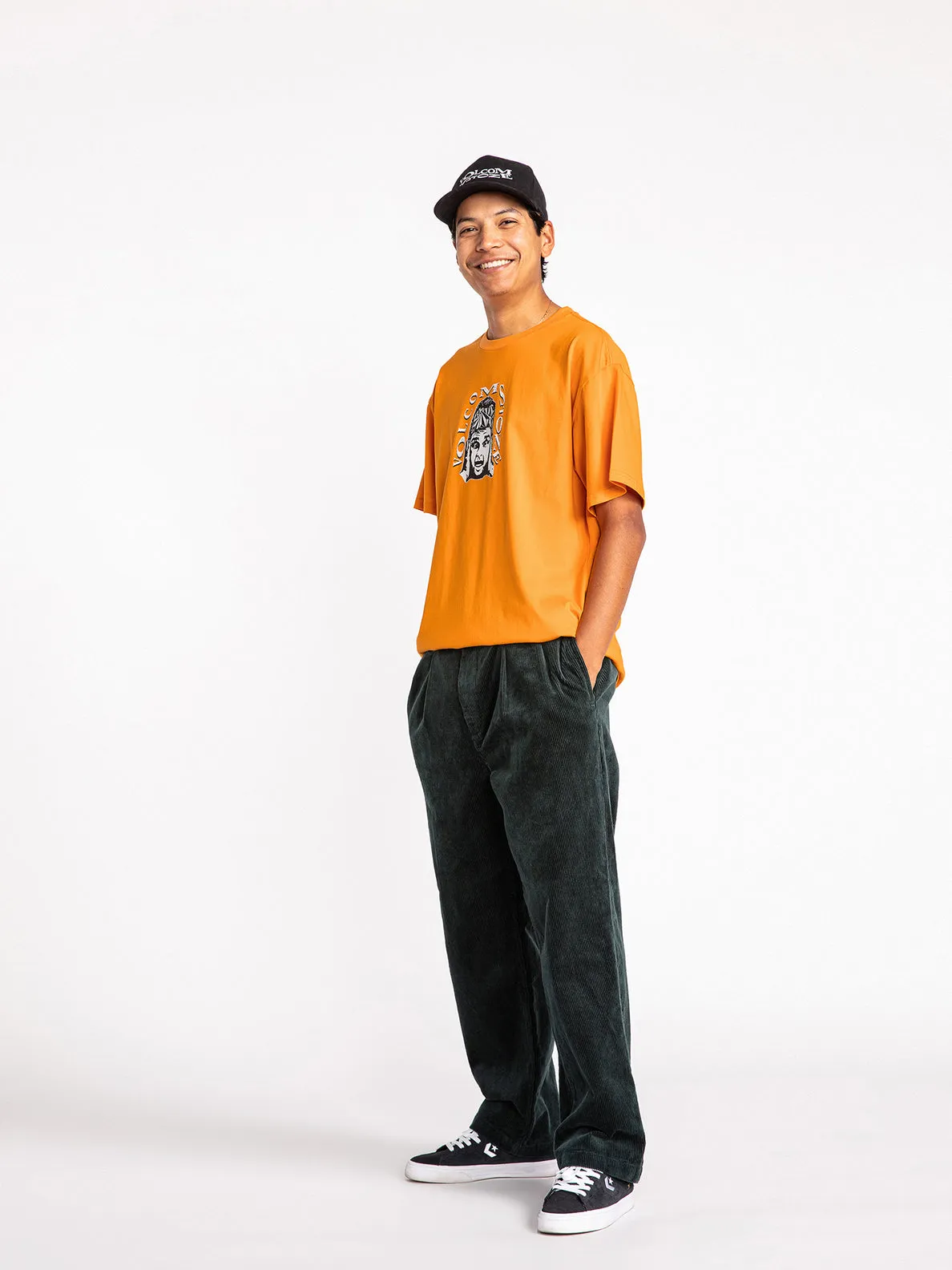 LOUIE LOPEZ TAPERED CORDUROY PANTS - CEDAR GREEN