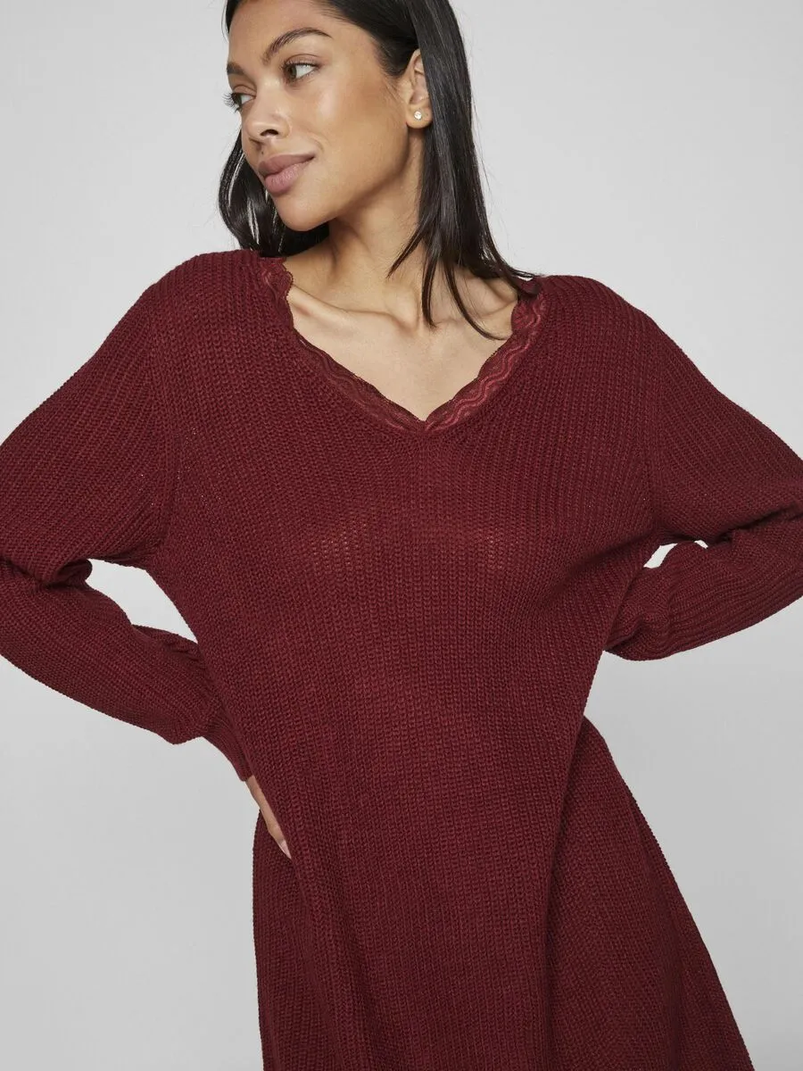 Lourda Mini Knit Dress (Cabernet)