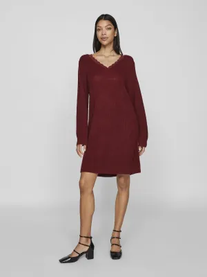 Lourda Mini Knit Dress (Cabernet)